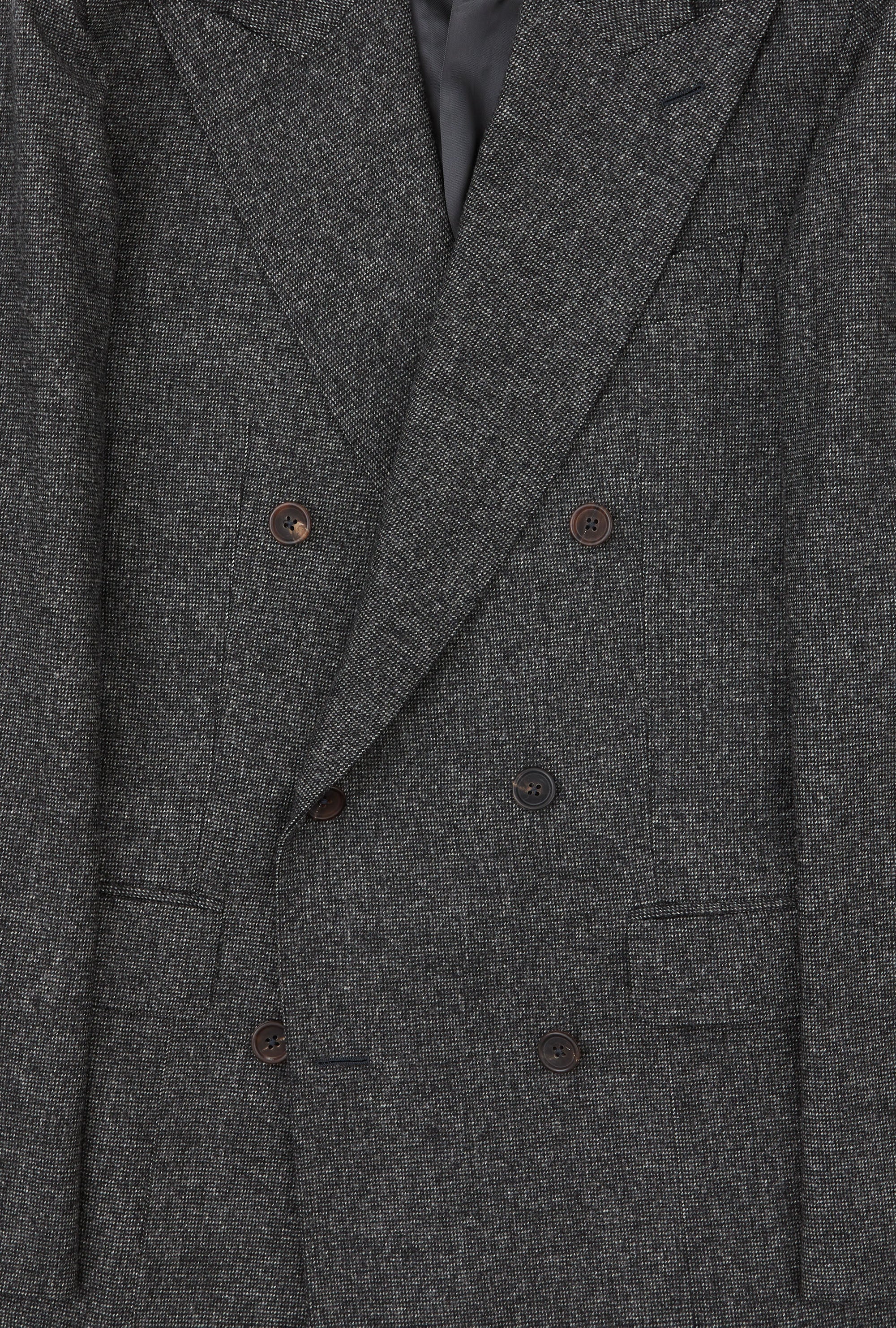 Suit Double Breasted Charcoal Nailhead Flannel