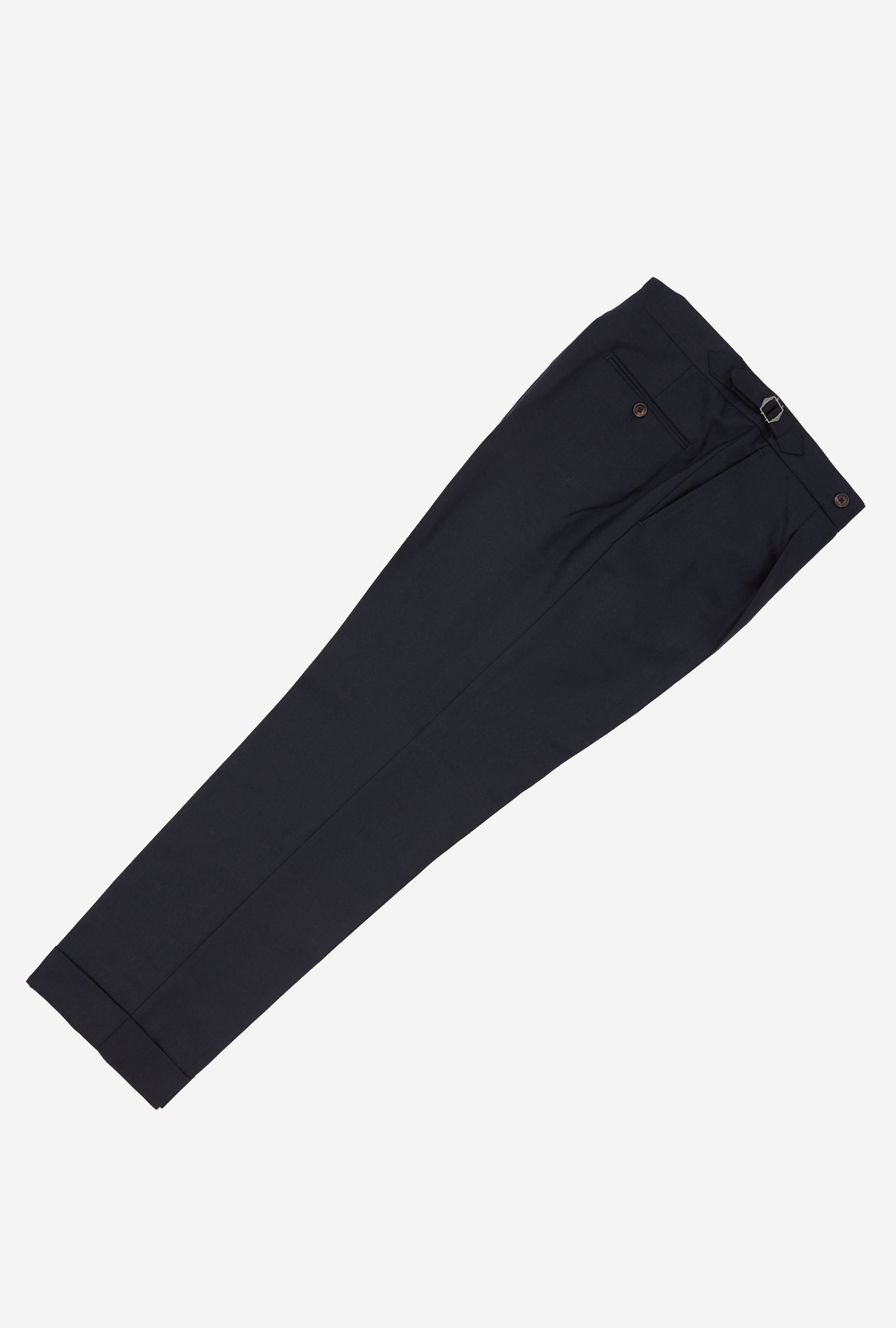 Suit Double Breasted Navy Wool Herringbone