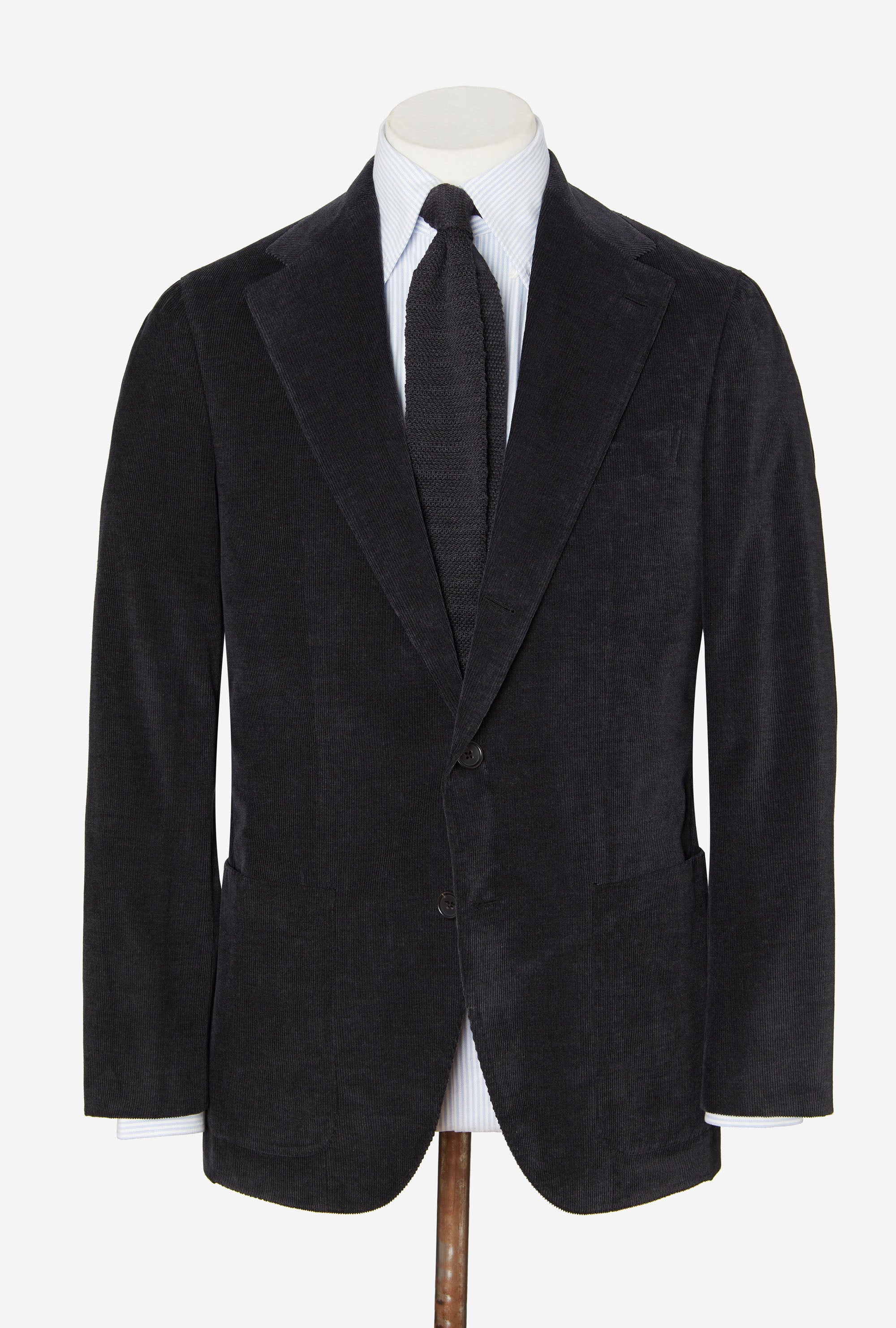 Suit Single Breasted Charcoal Corduroy