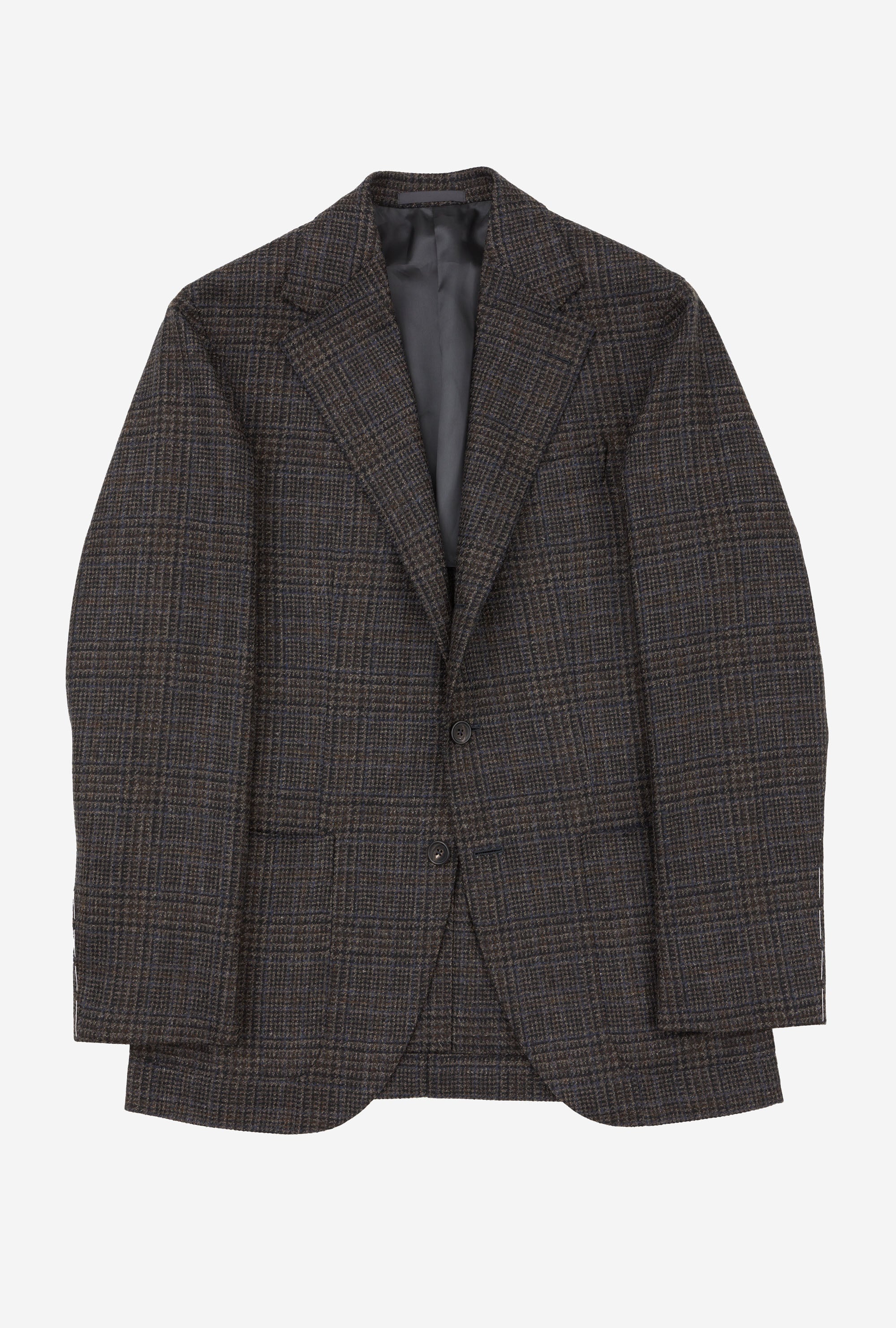 Sport Jacket Wool Cashmere Brown Blue Overcheck