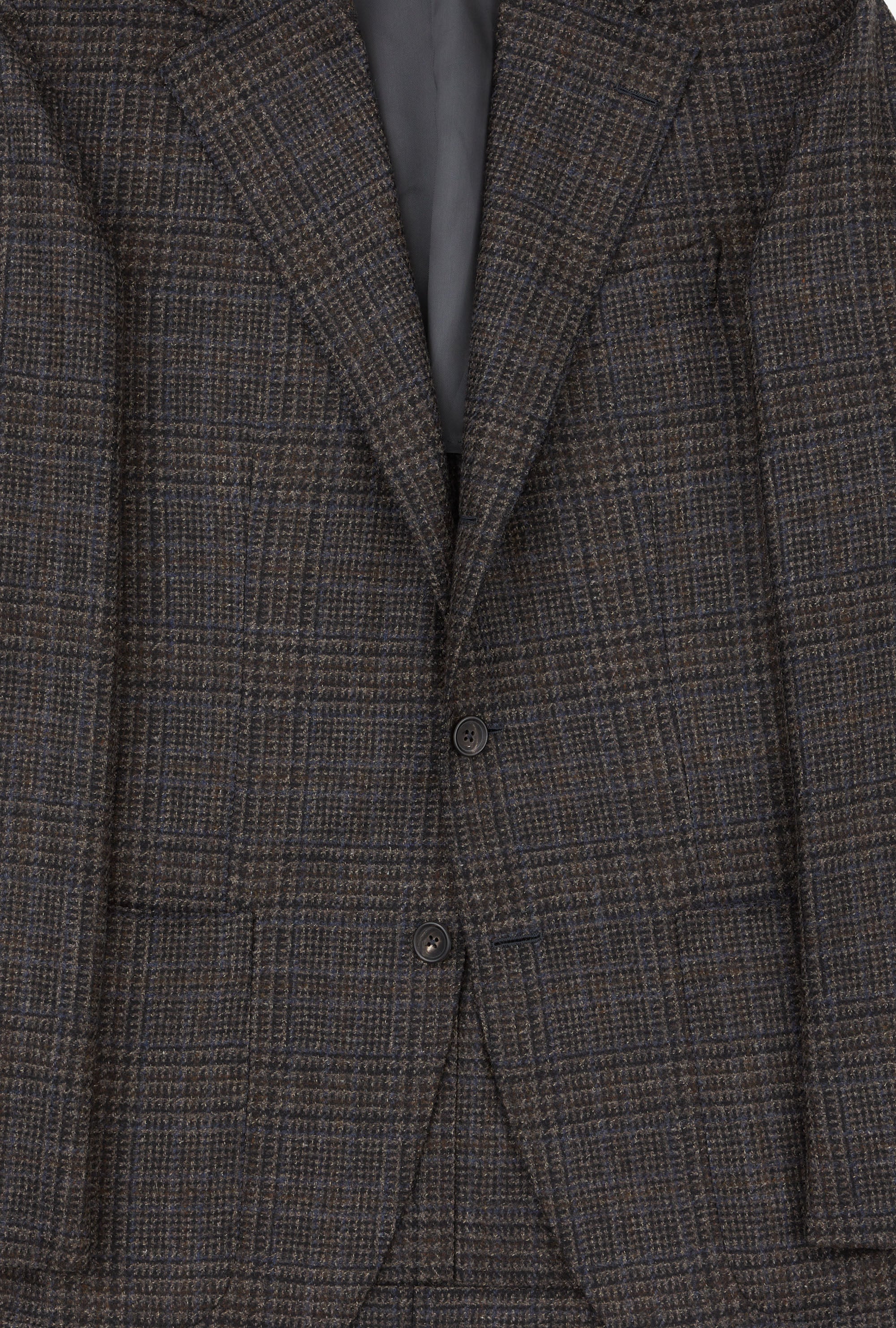 Sport Jacket Wool Cashmere Brown Blue Overcheck