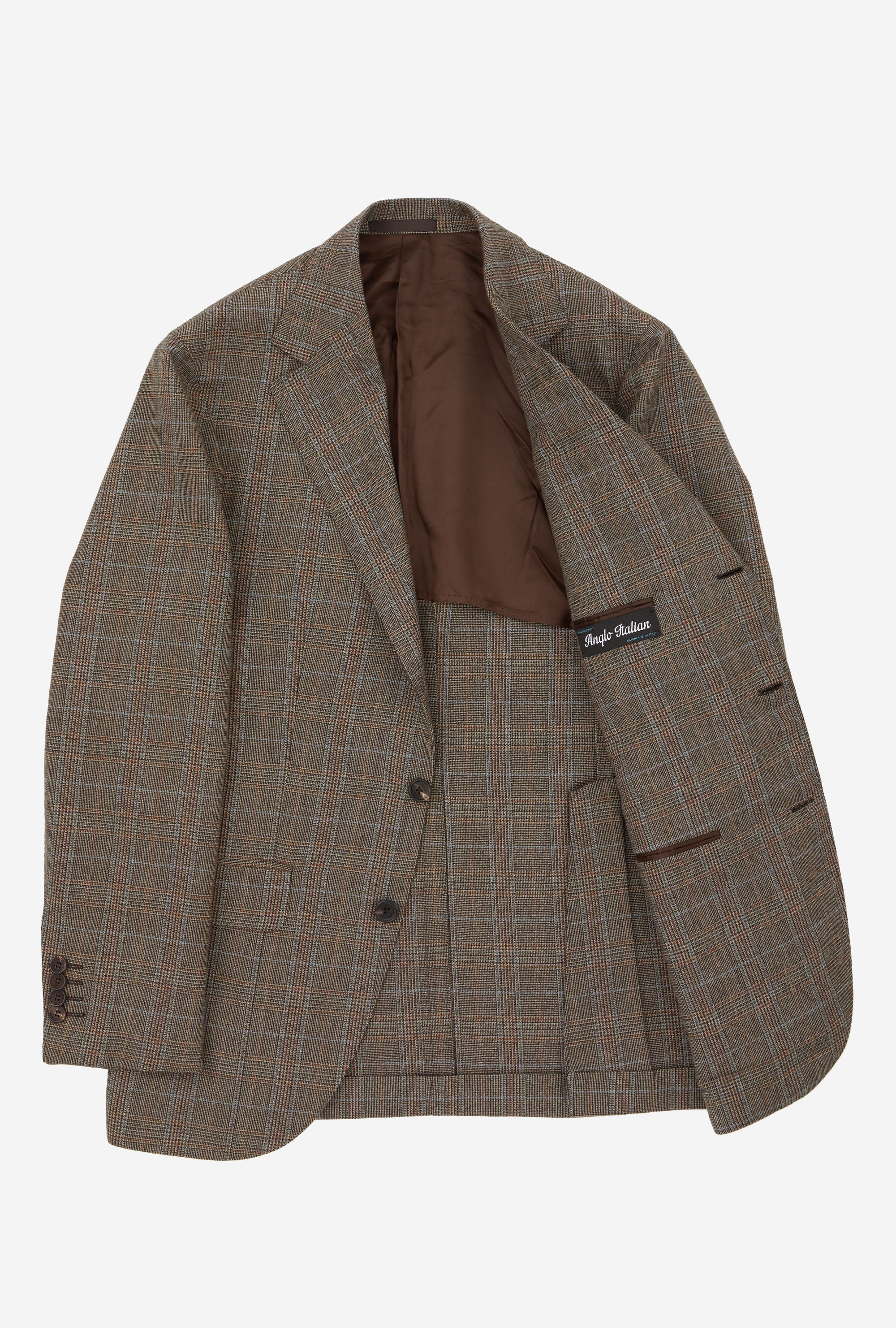 Suit Single Breasted Sand Glen Plaid Multi Overcheck