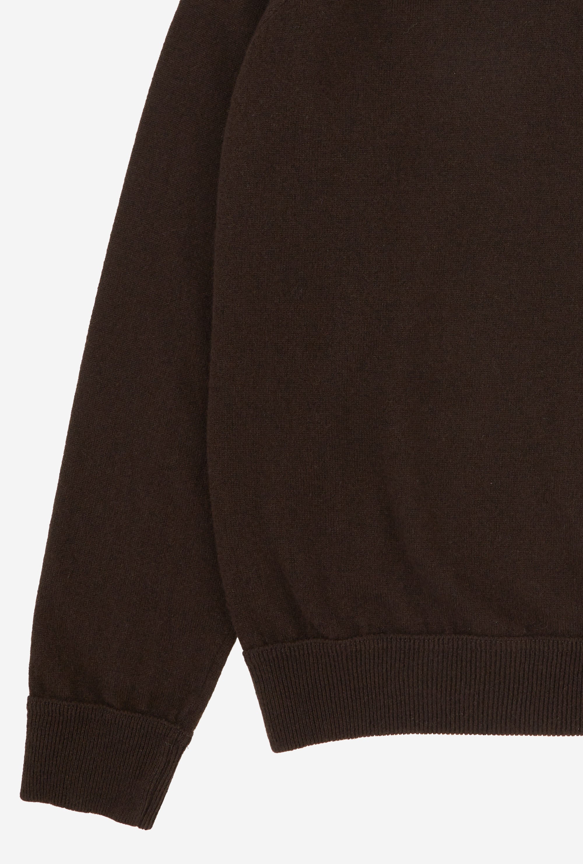 Raglan Sleeve Polo Wool-Cashmere Brown