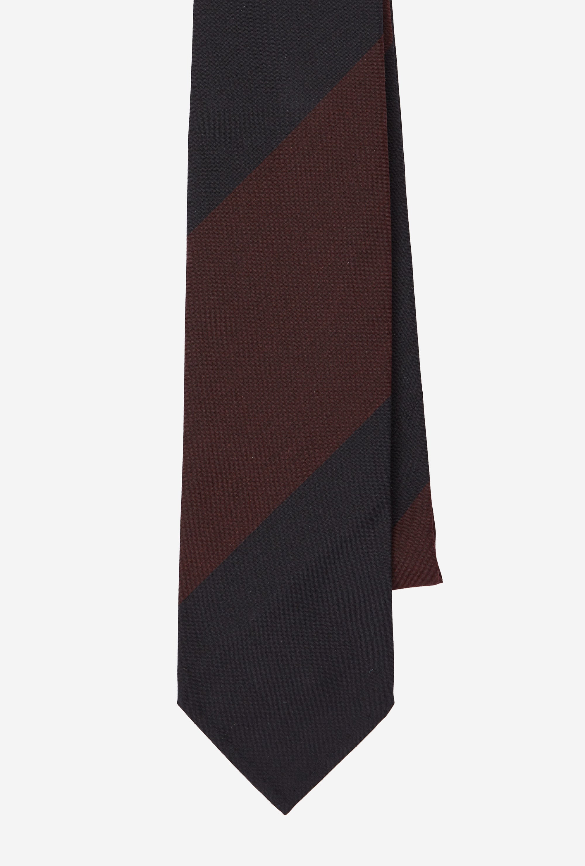 Dry Silk Tie Maroon Navy Block Stripe