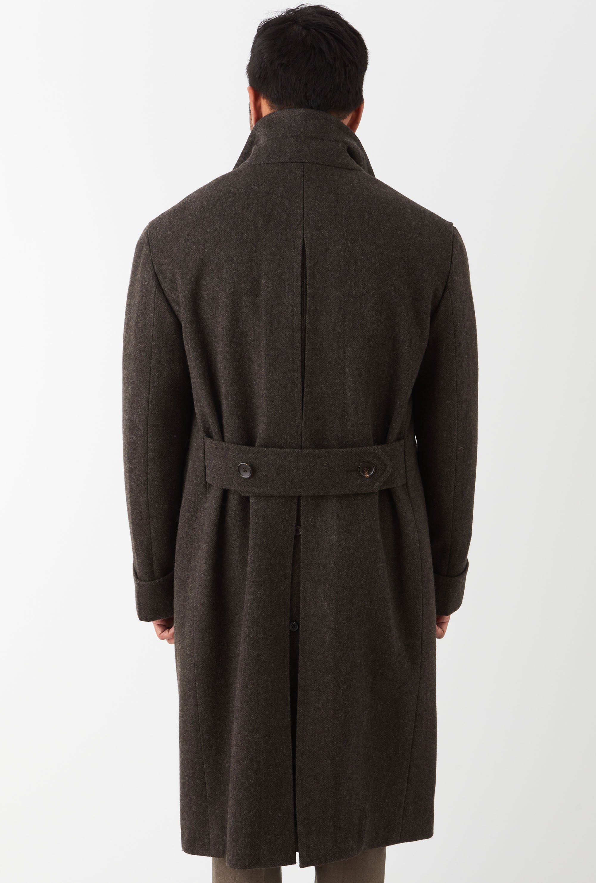 Double Breasted Martingala Coat Brown