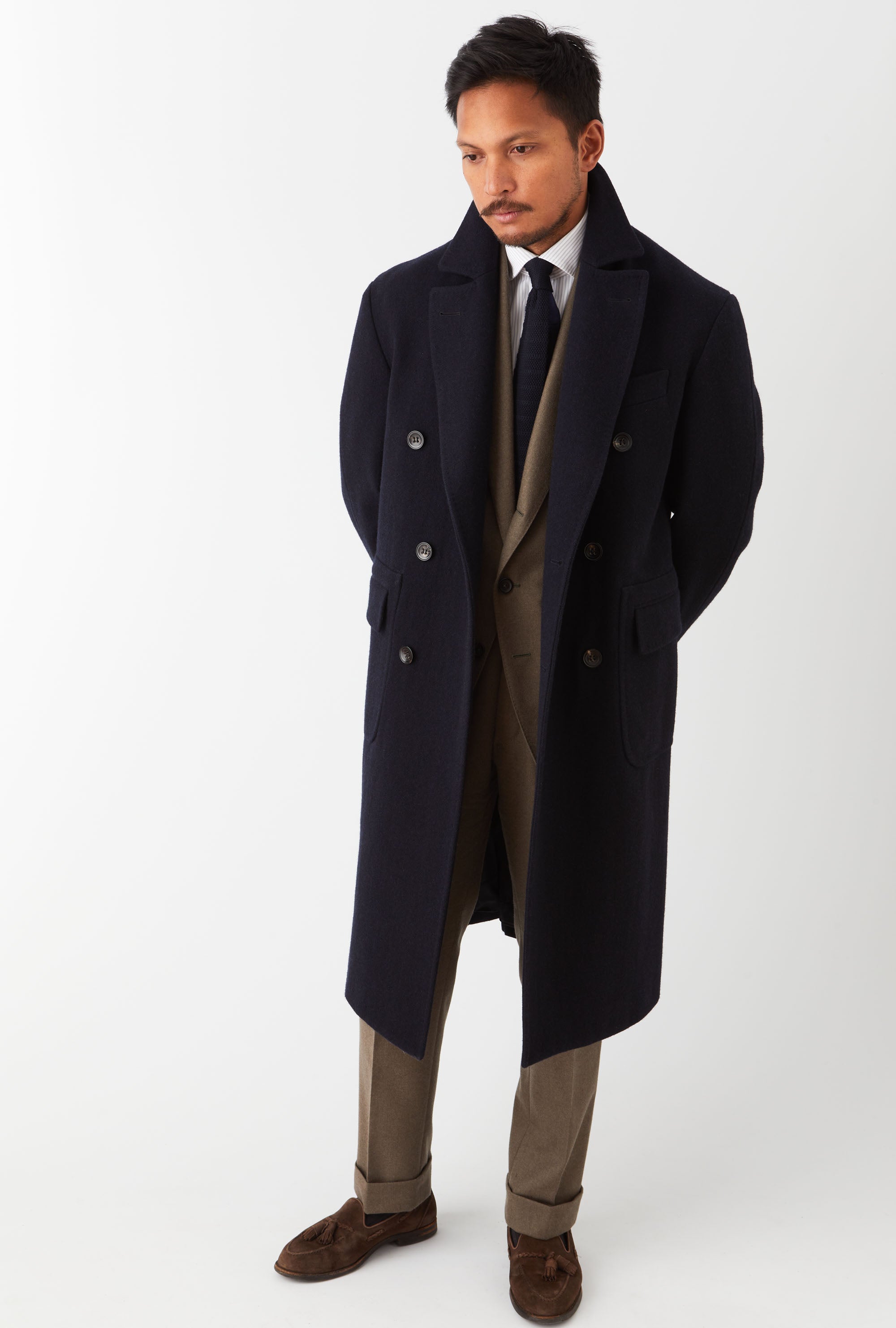 Double Breasted Martingala Coat Navy