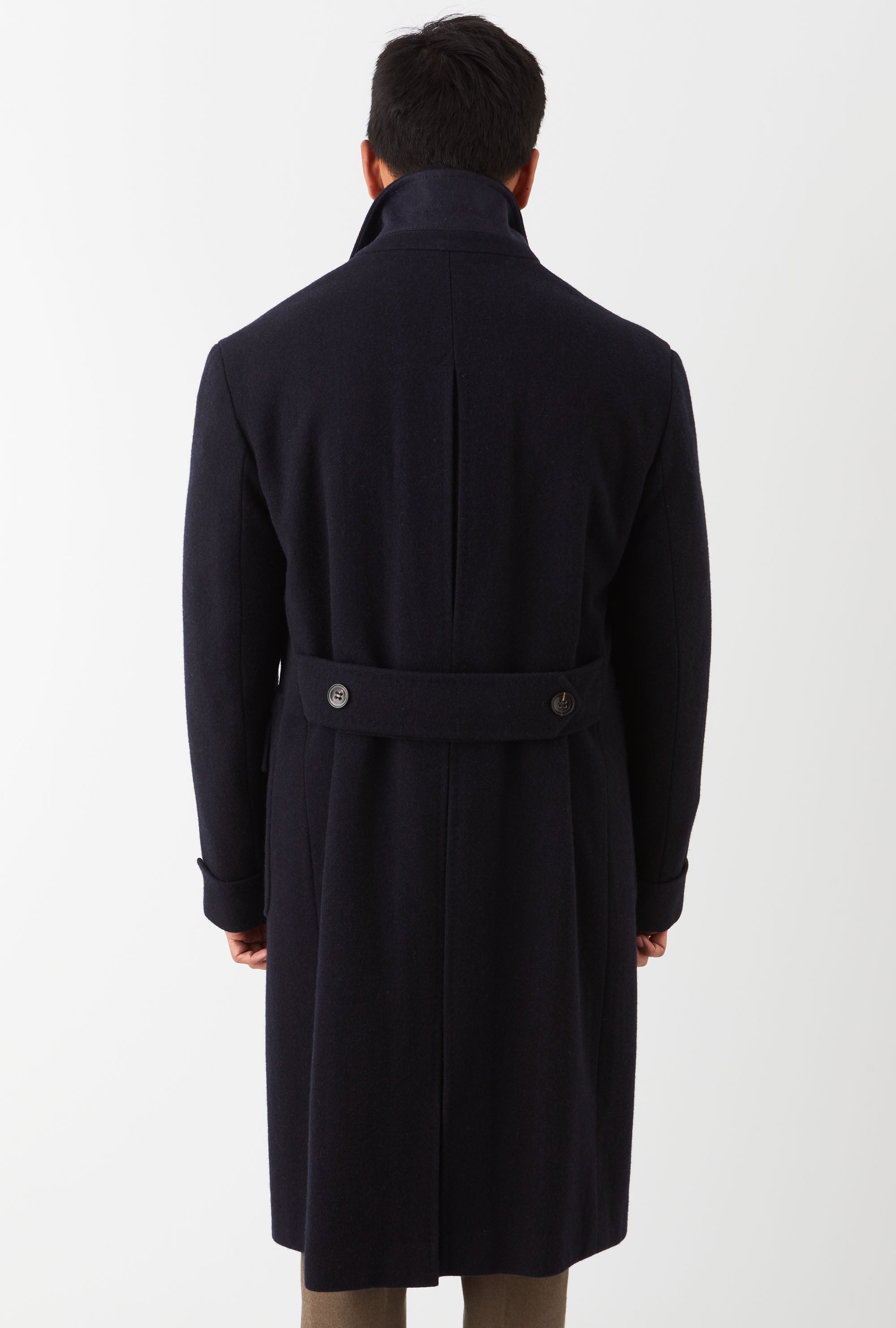 Double Breasted Martingala Coat Navy