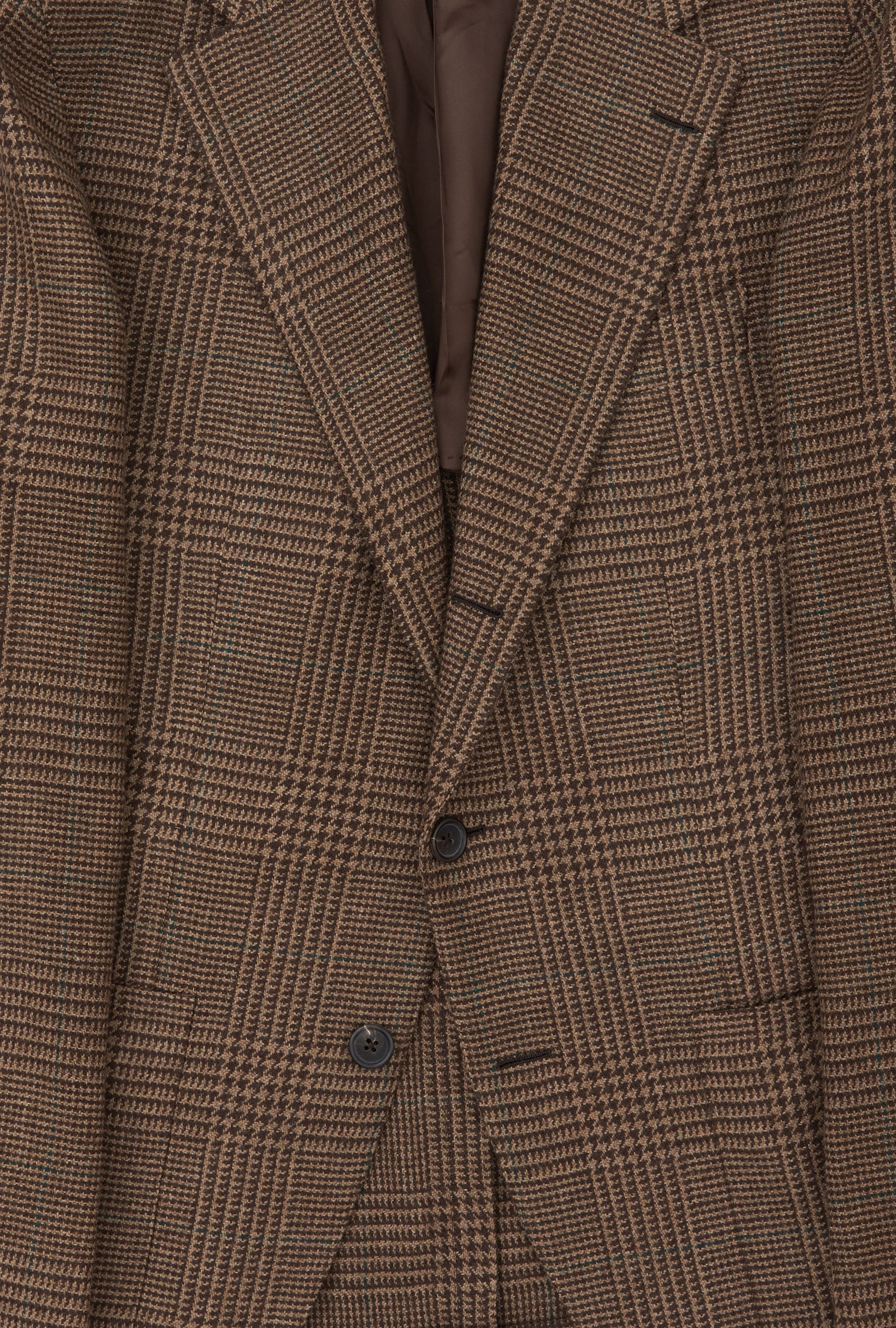 Sport Jacket Wool Brown Glen Plaid Green Overcheck