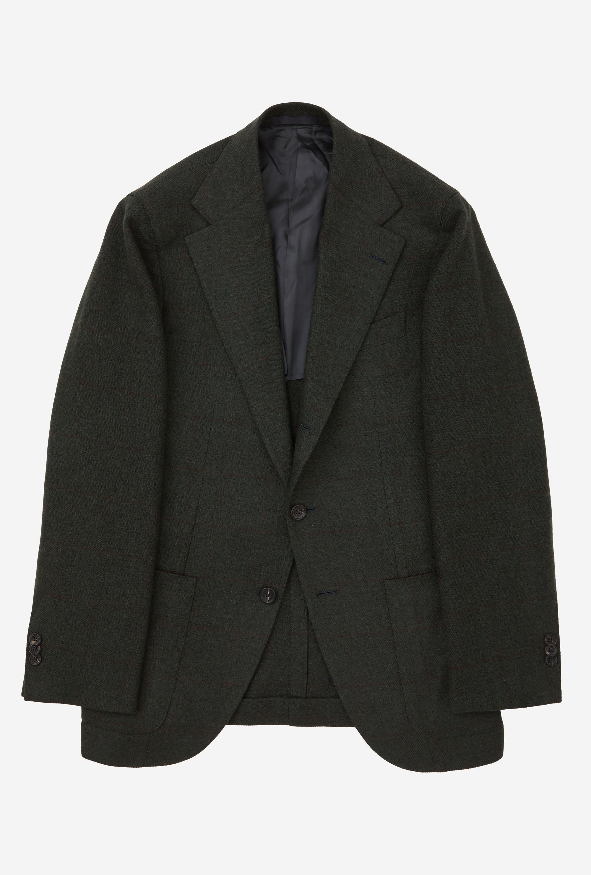 Sport Jacket Wool-Cashmere Forest Twill Red Overcheck