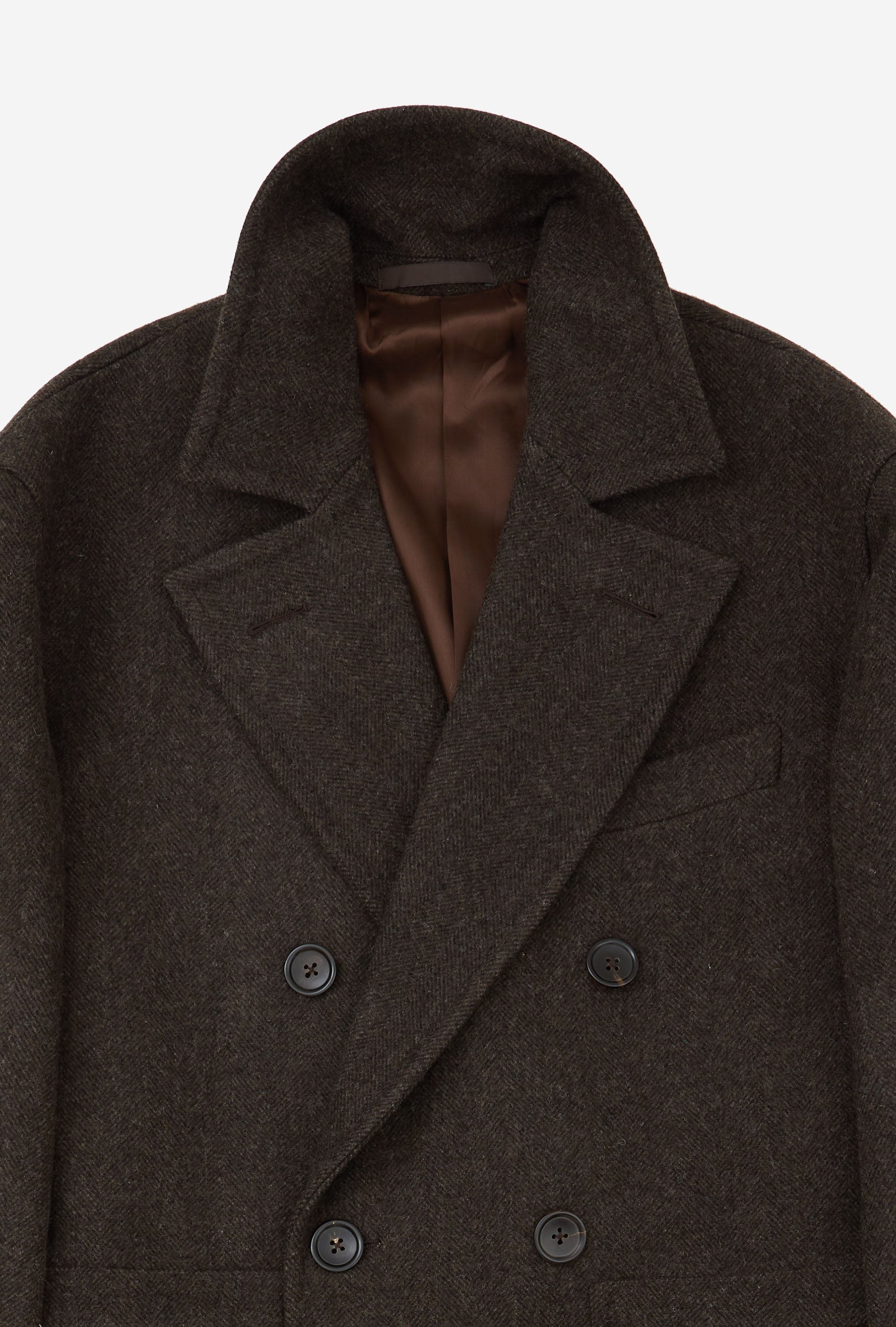 Double Breasted Martingala Coat Brown