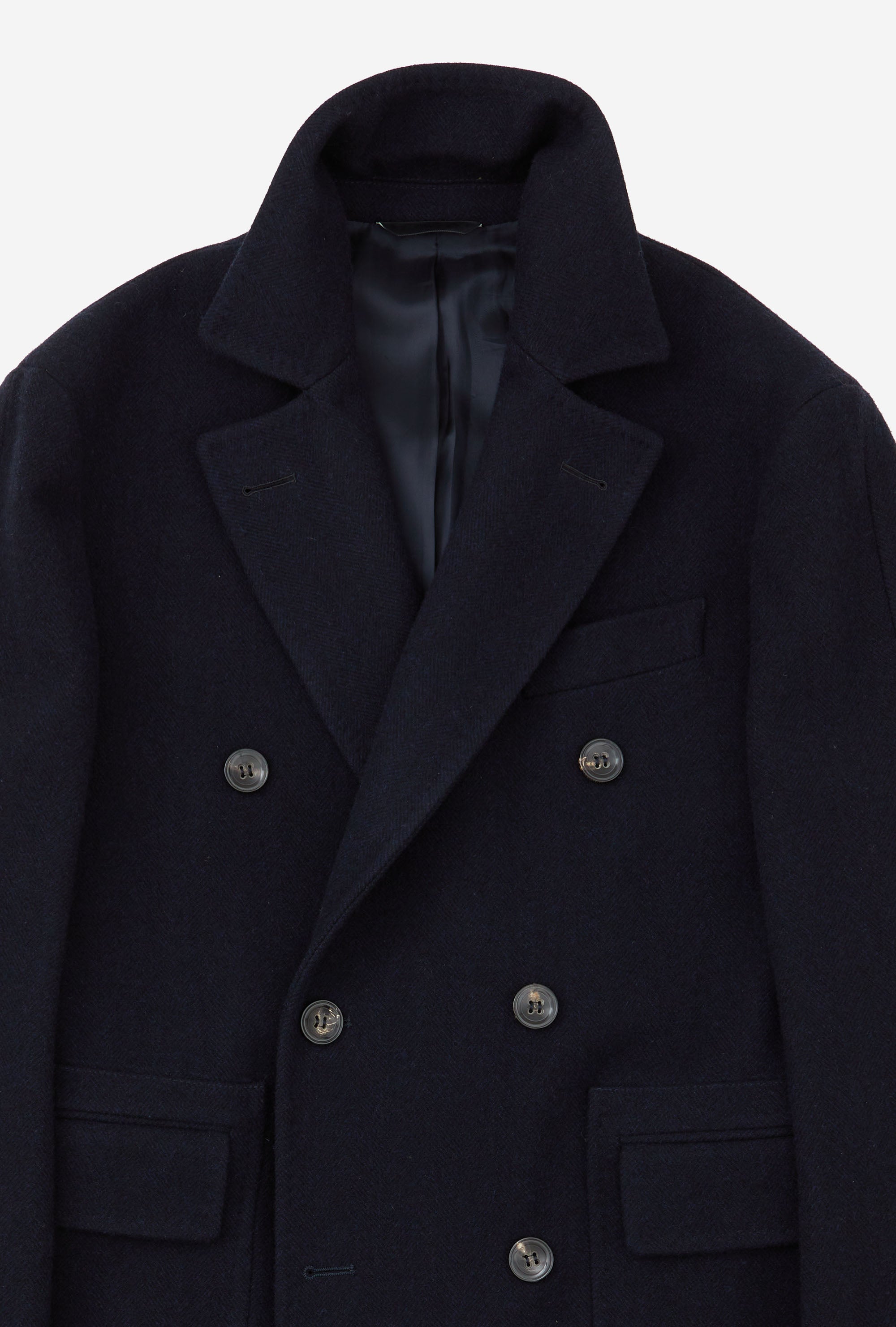 Double Breasted Martingala Coat Navy