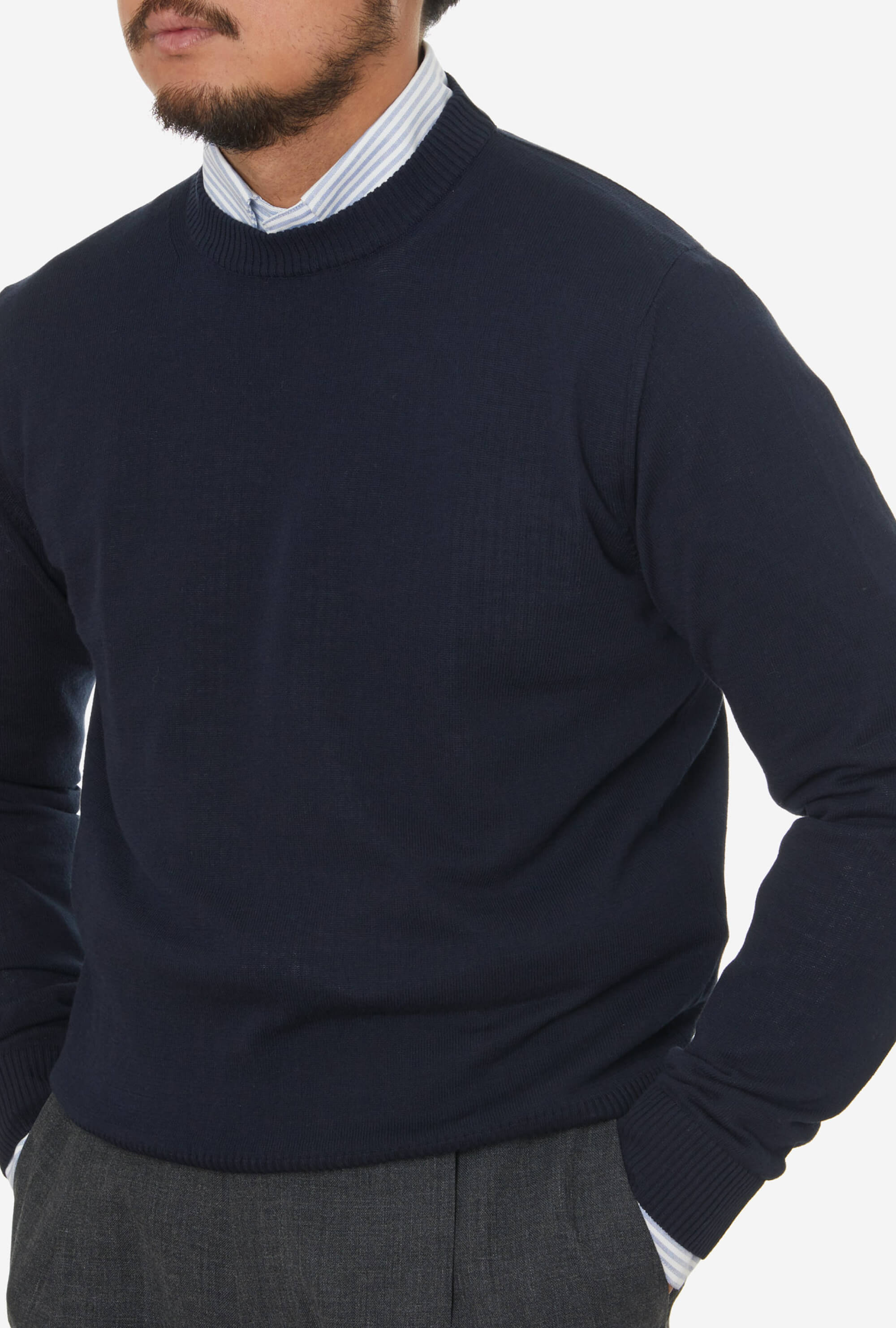 Crewneck Ice Cotton Navy