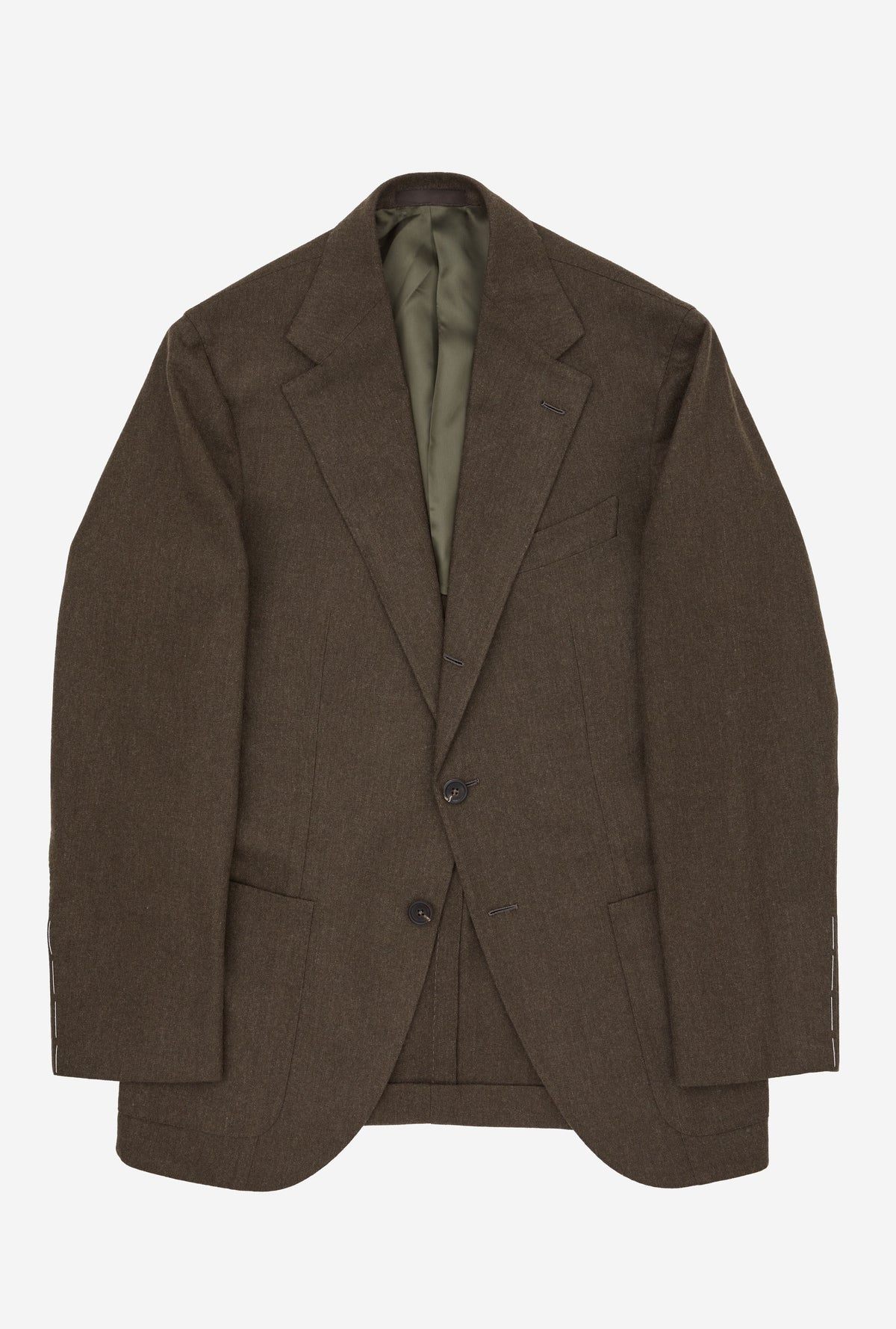 Sport Jacket Wool Olive Herringbone