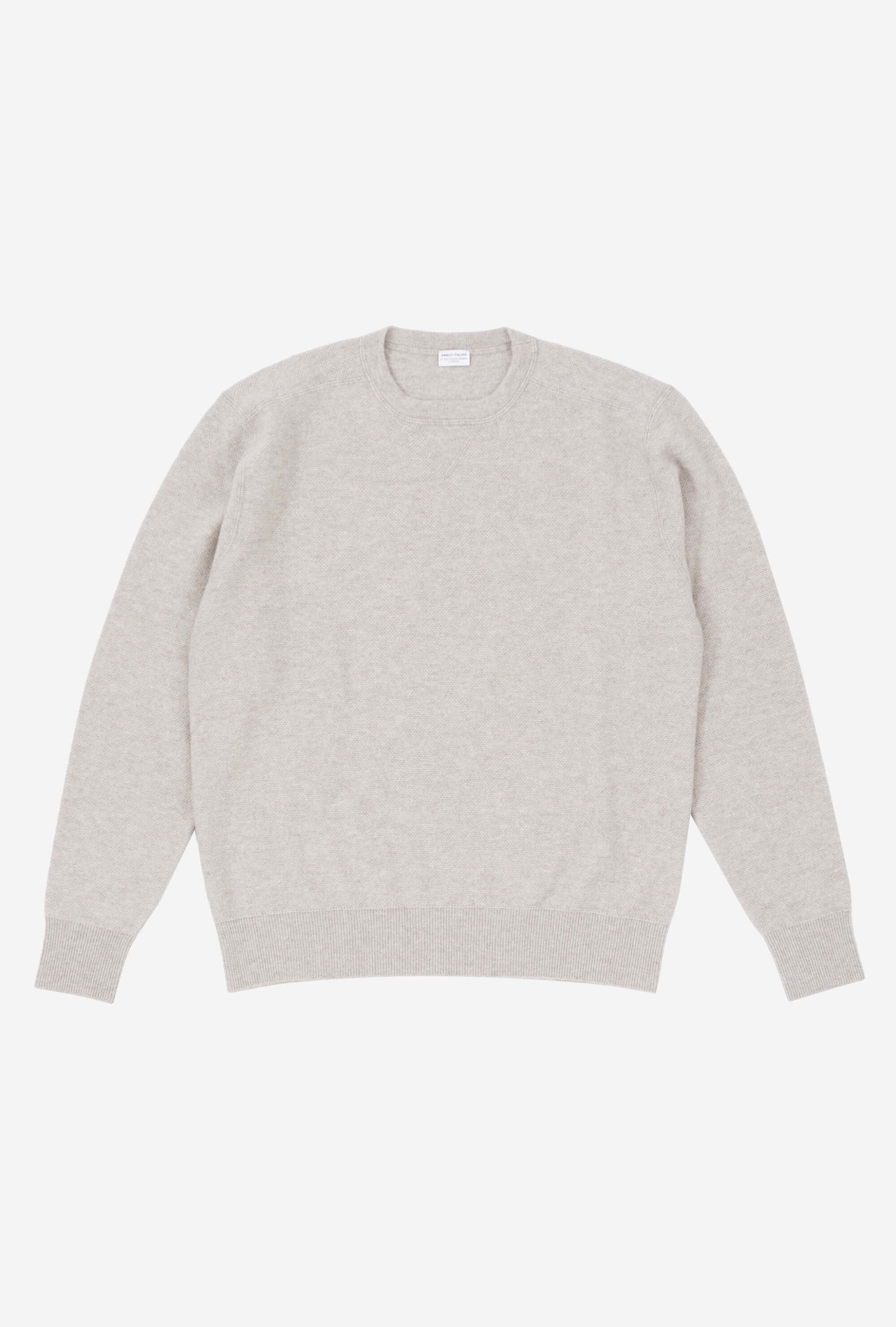 Crewneck Wool-Cashmere Biscuit