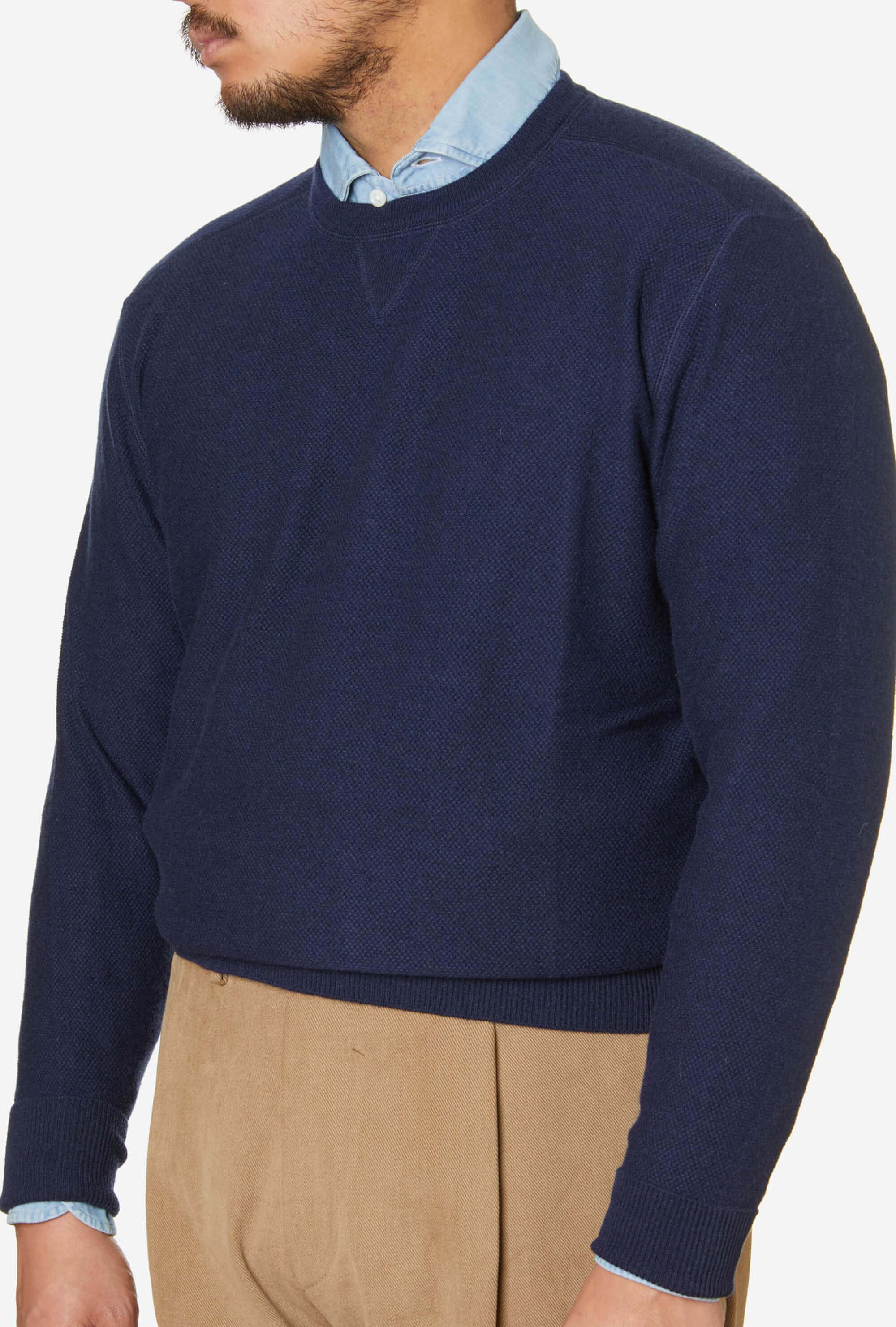 Crewneck Wool-Cashmere Navy