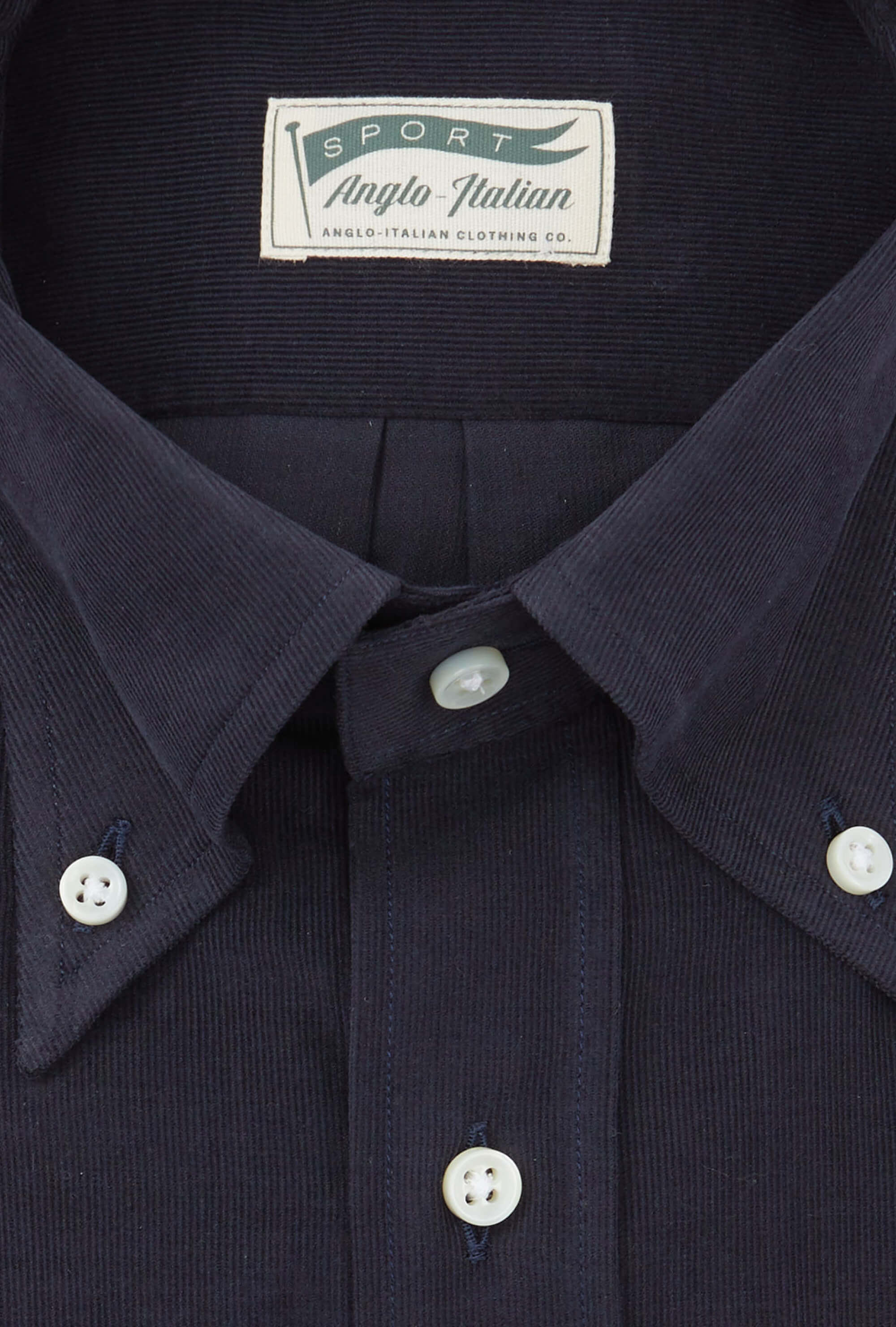 Button Down Sport Shirt Corduroy Navy