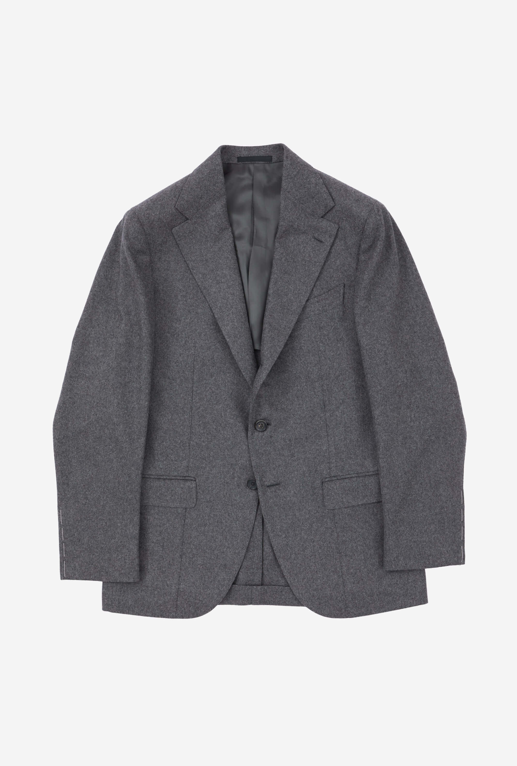 Single Breasted Suit Wool Grey Flannel