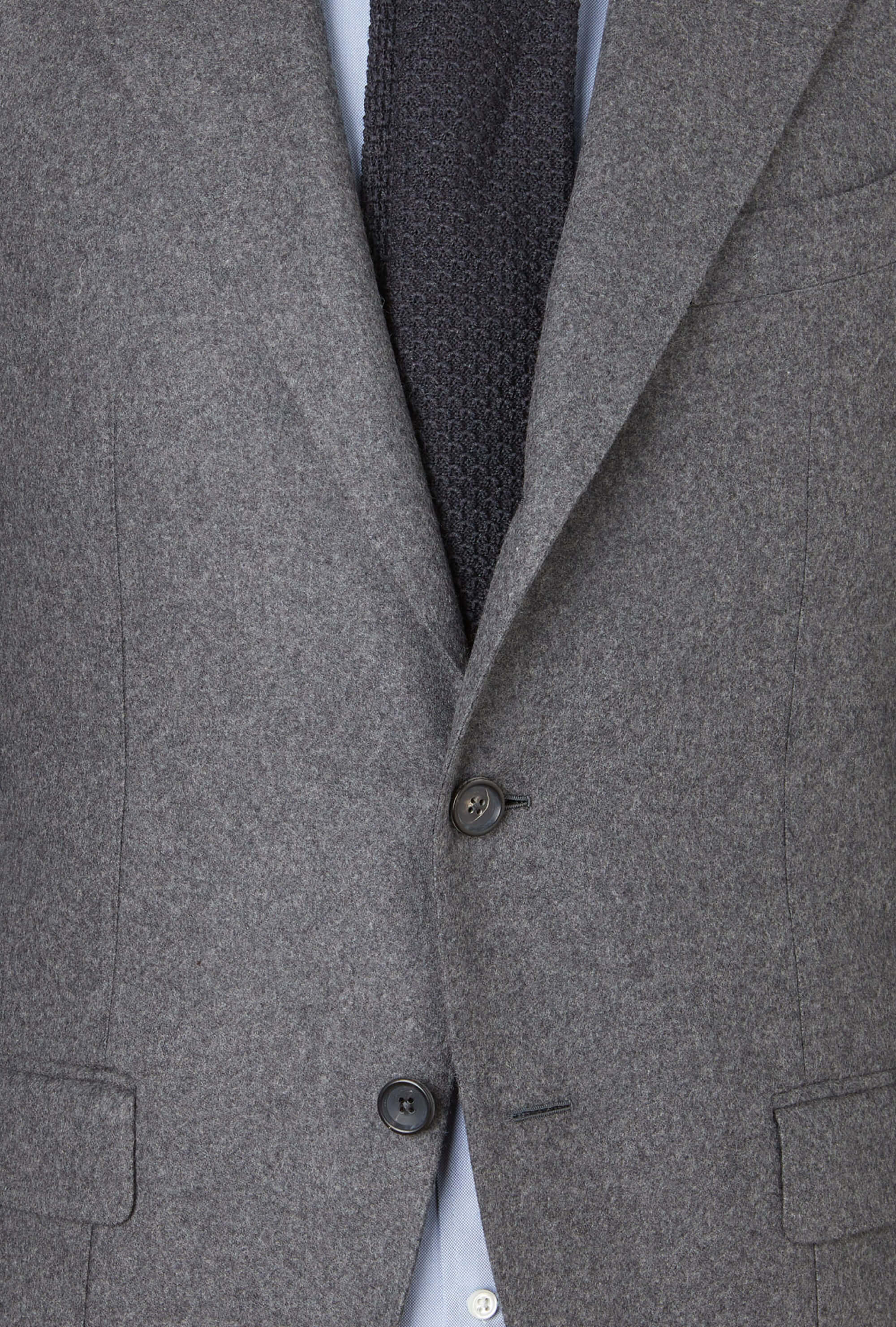 Single Breasted Suit Wool Grey Flannel