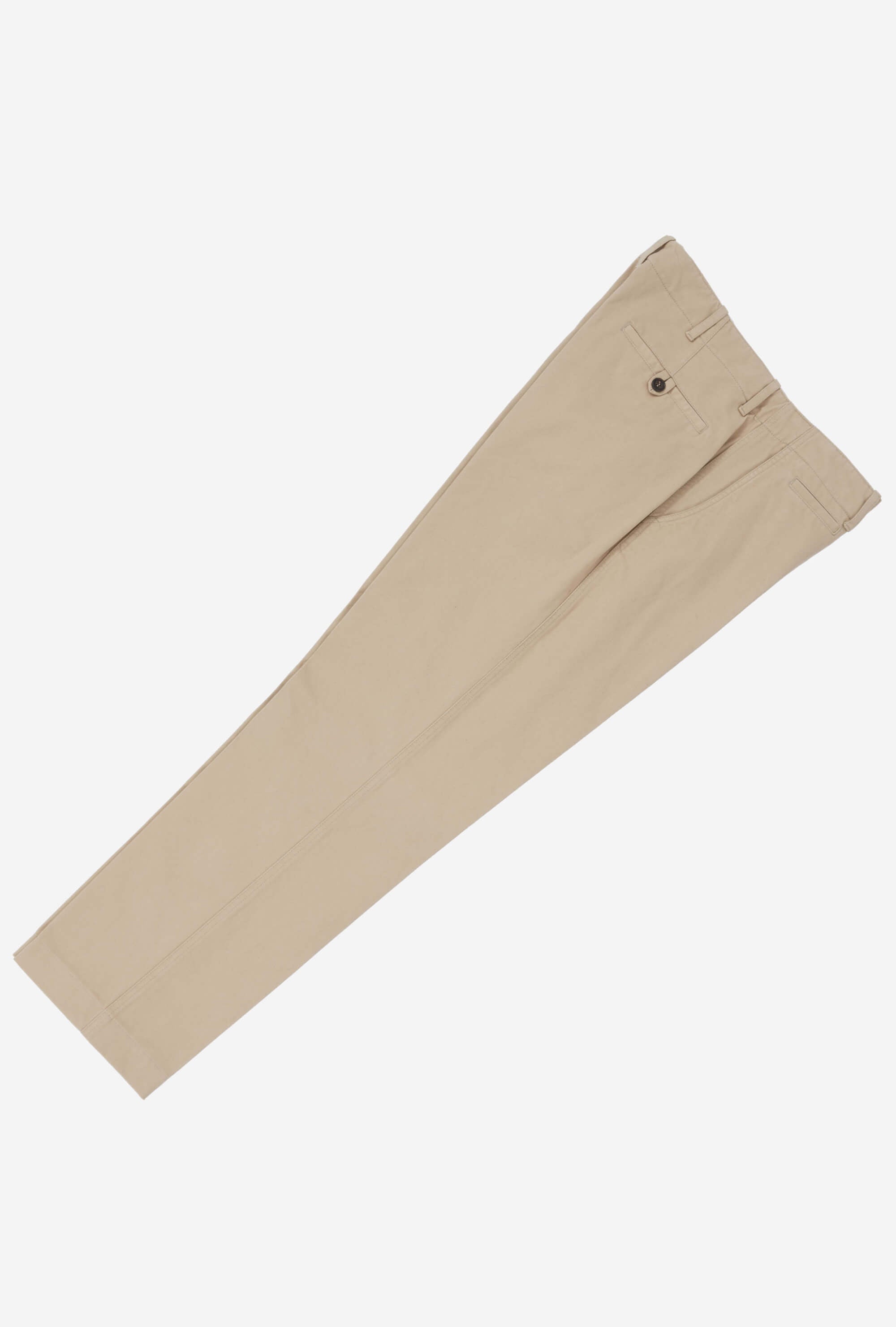Garment Washed Flat Front Cotton Trouser Stone