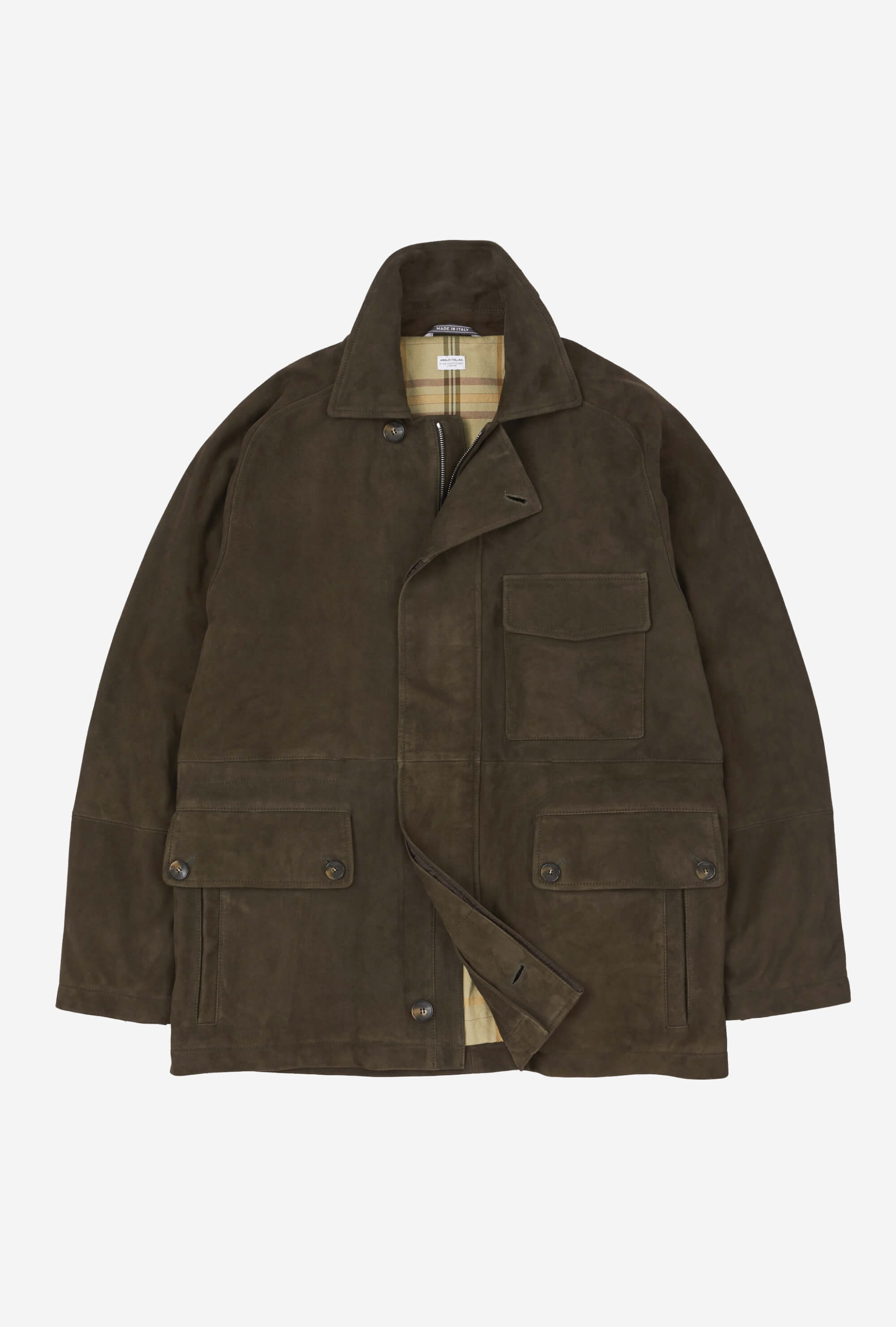 Country Coat Olive Green Suede