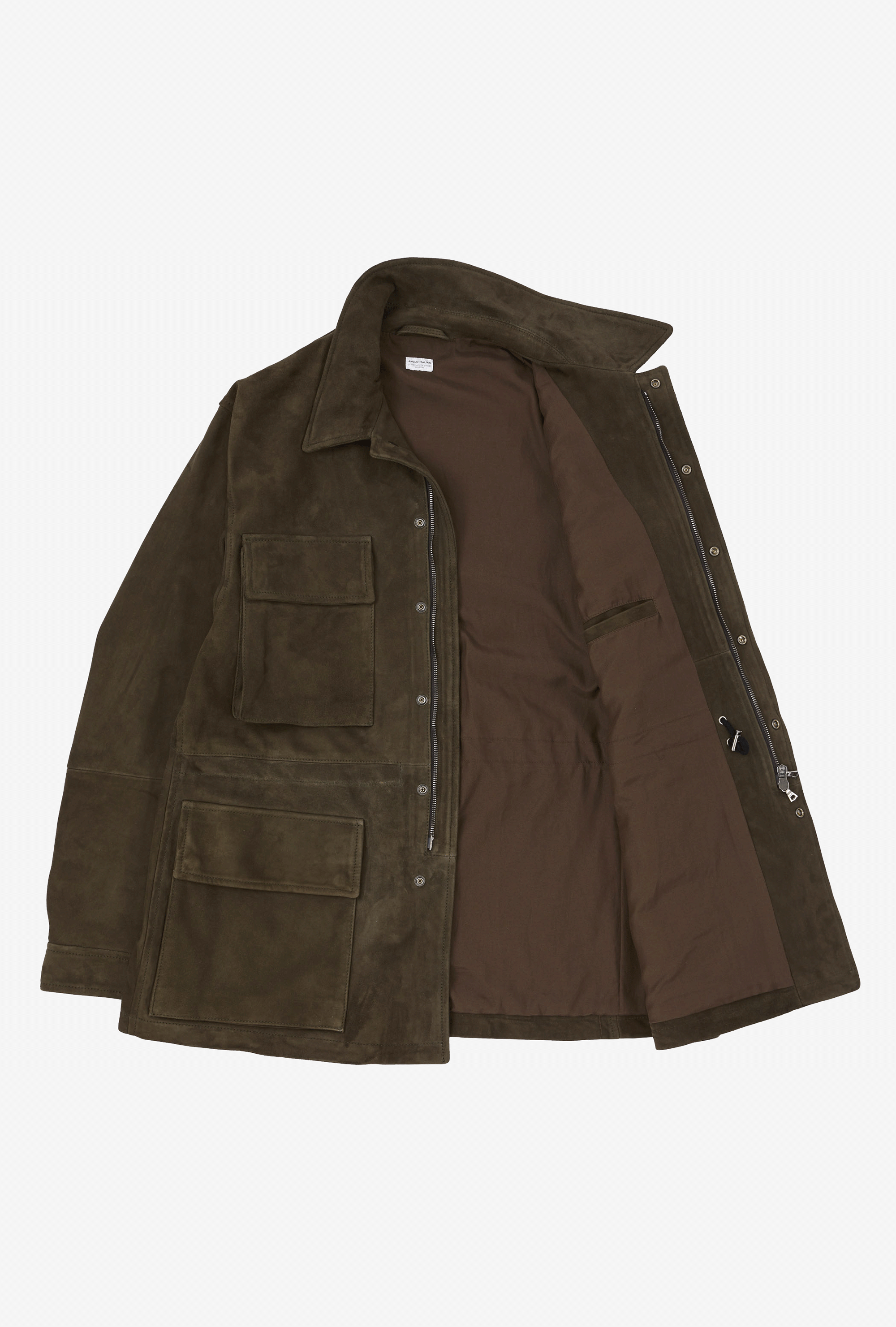 Field Jacket Olive Green Suede