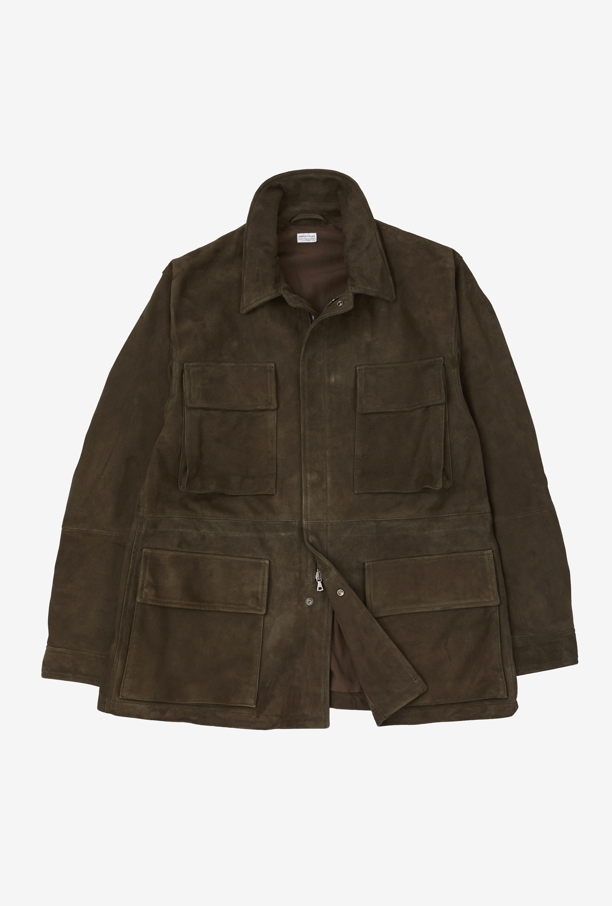 Field Jacket Olive Green Suede