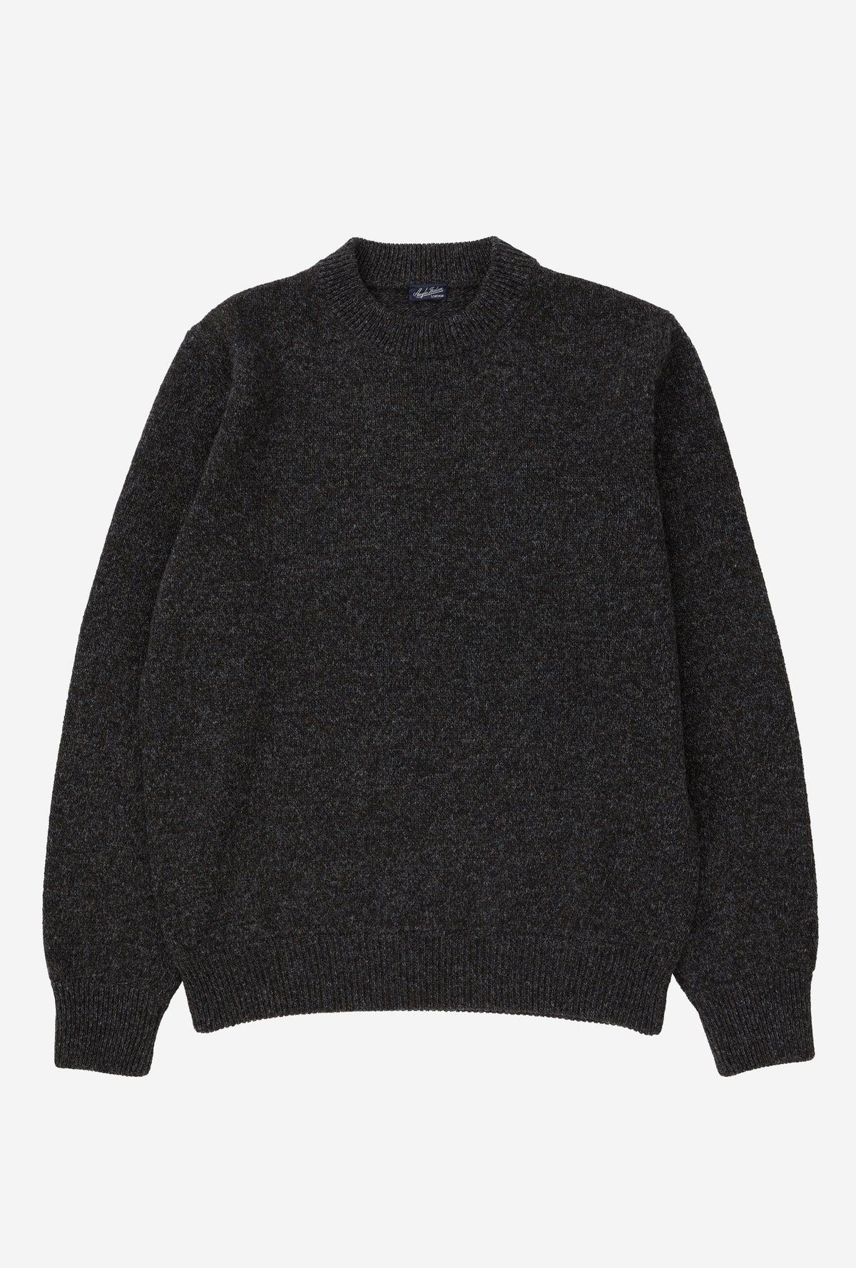 Crewneck Shetland Charcoal Chocolate Melange