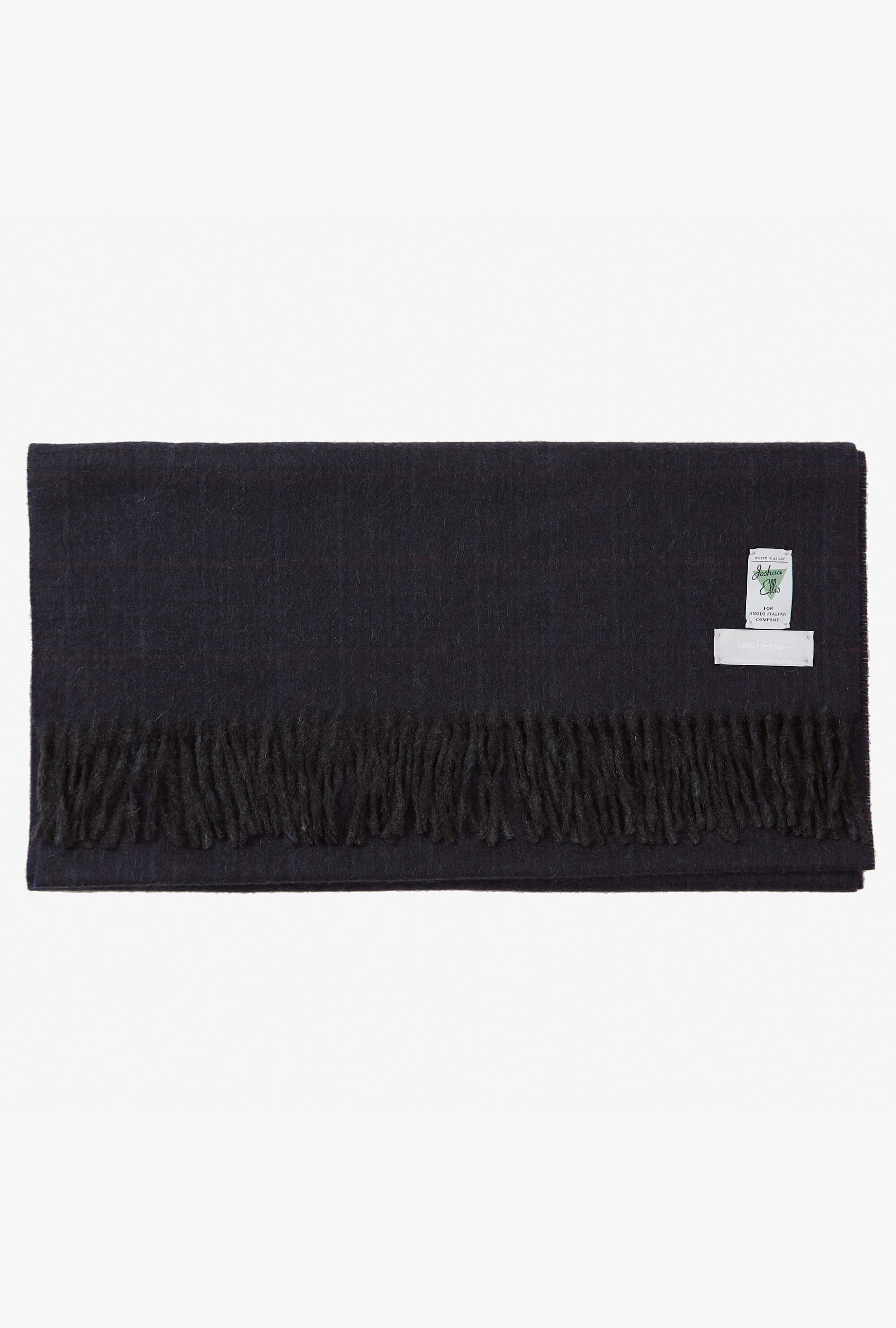 Cashmere Scarf Navy Glen Red Overcheck