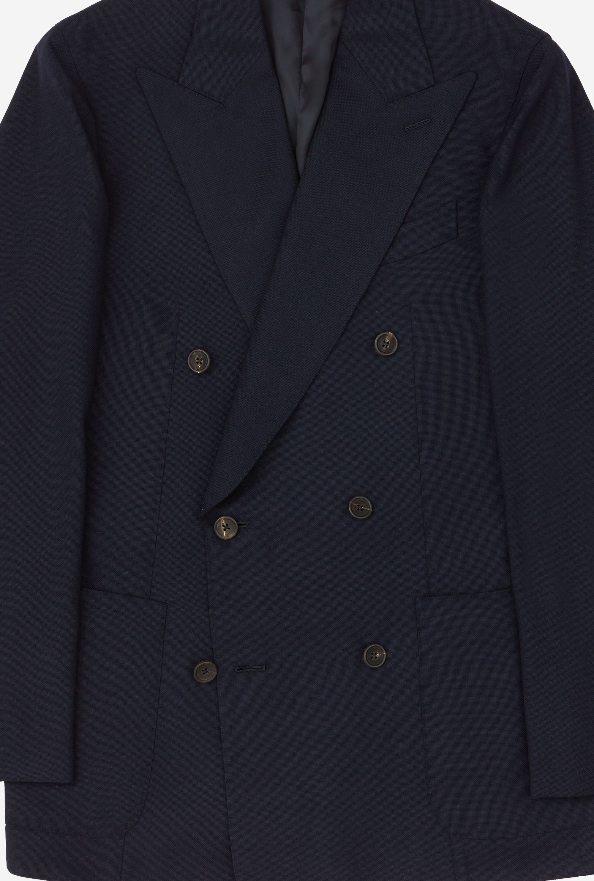 Sport Jacket Double Breasted Wool House Hopsack Navy