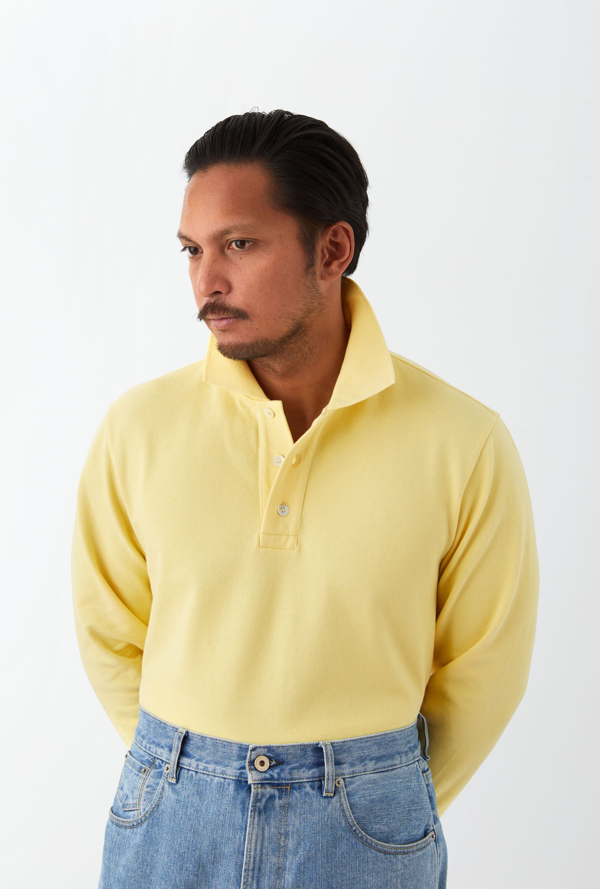 Polo Shirt Long Sleeve Lemon