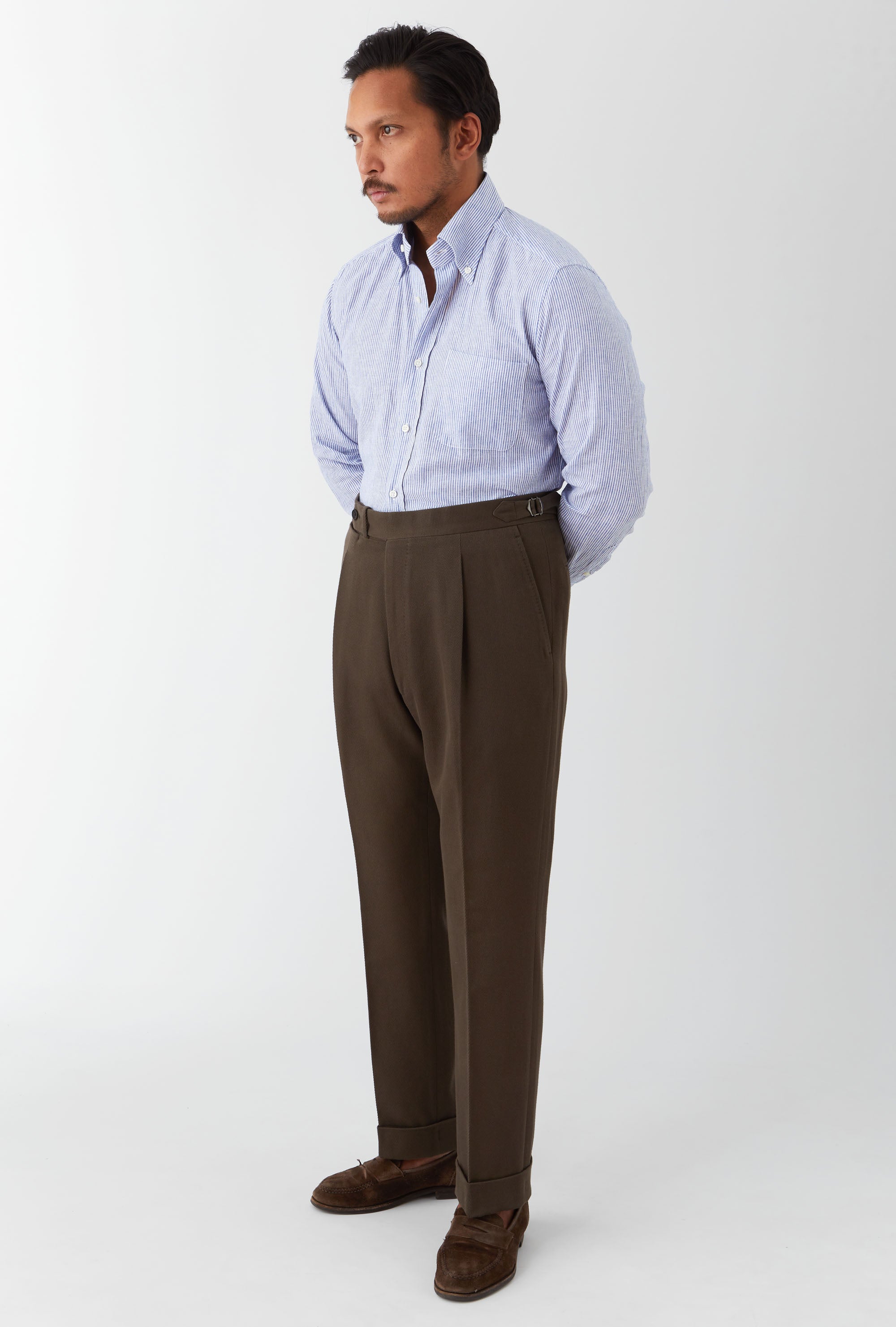 Tailored Trouser Cotton-Cashmere Drill Brown