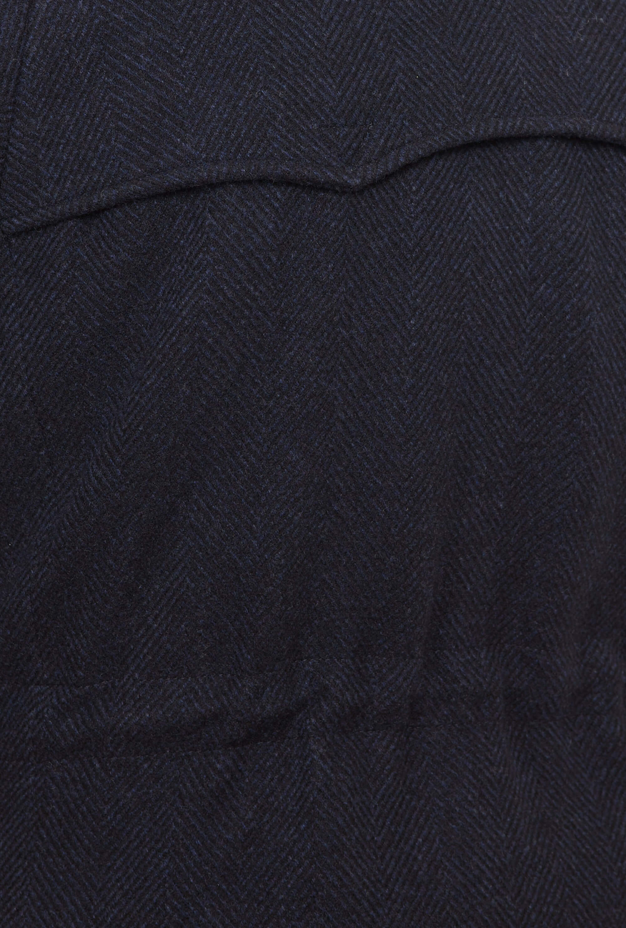 Country Coat Wool-Cashmere Navy Herringbone