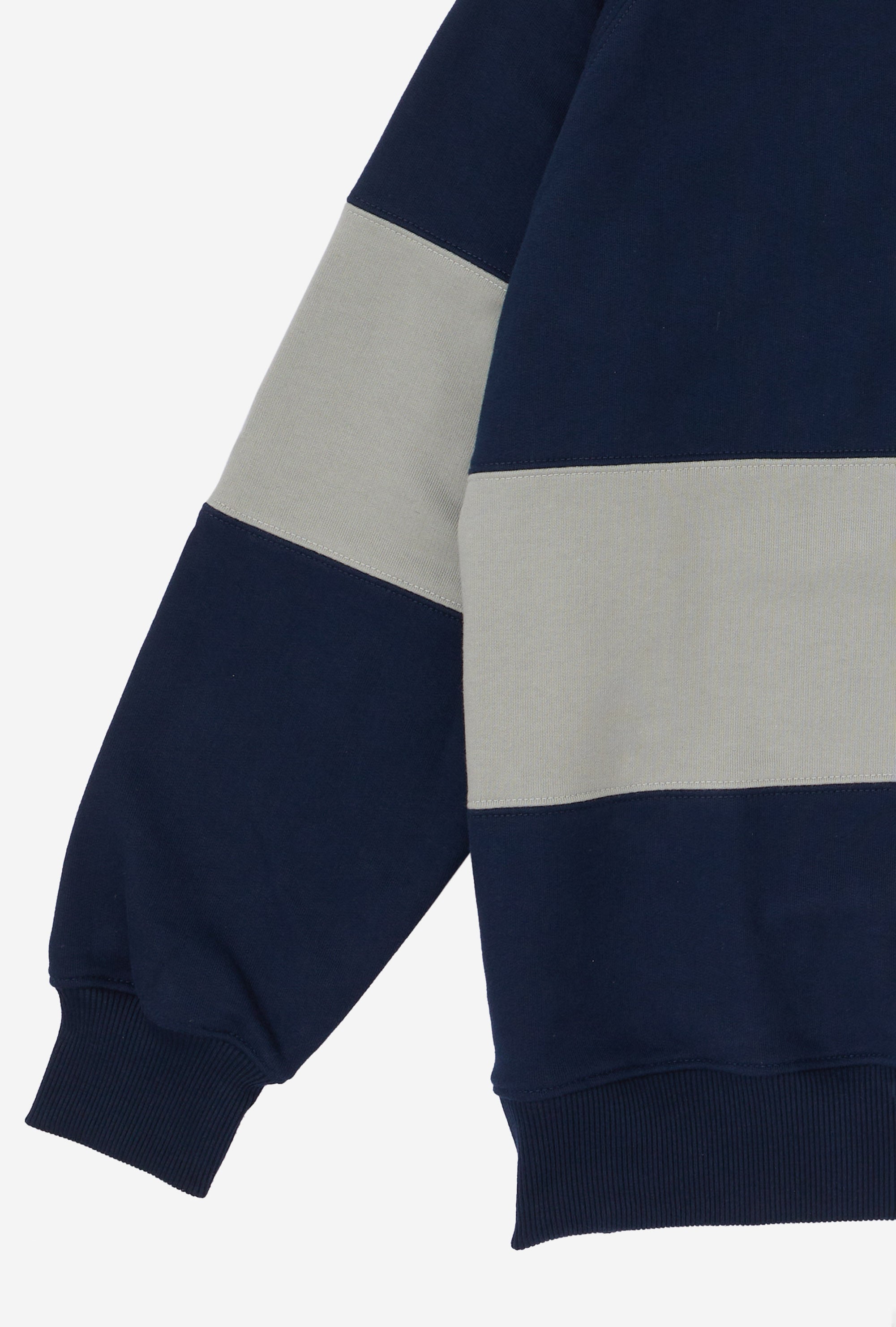 Rugby Shirt Cotton Navy Grey Stripe