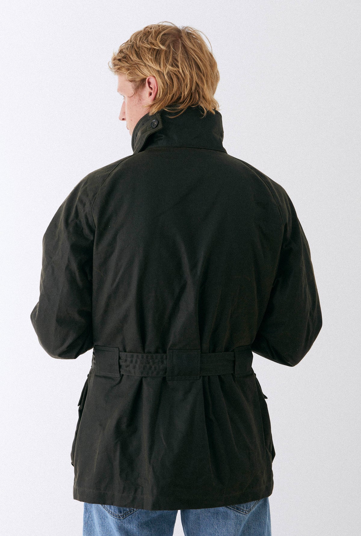 Moto Jacket Waxed Cotton Olive