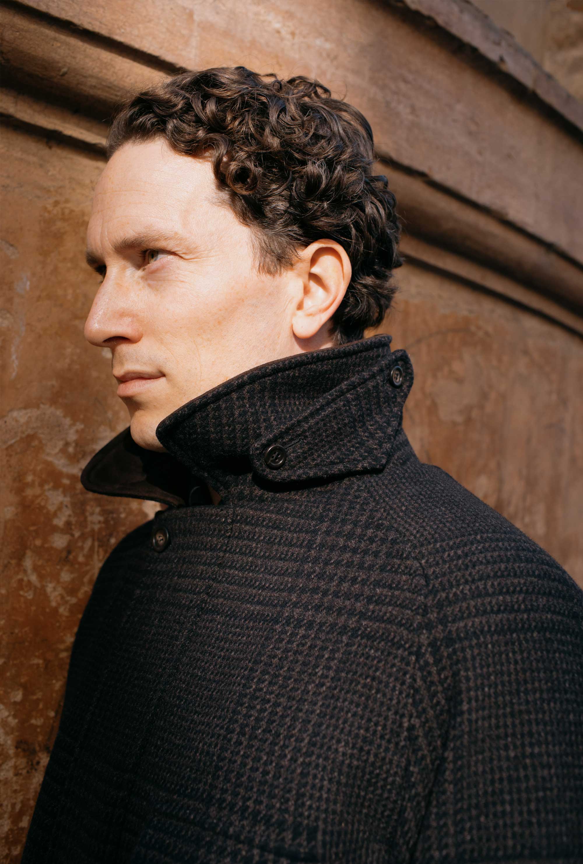 Country Coat Wool-Cashmere Brown Glen Plaid