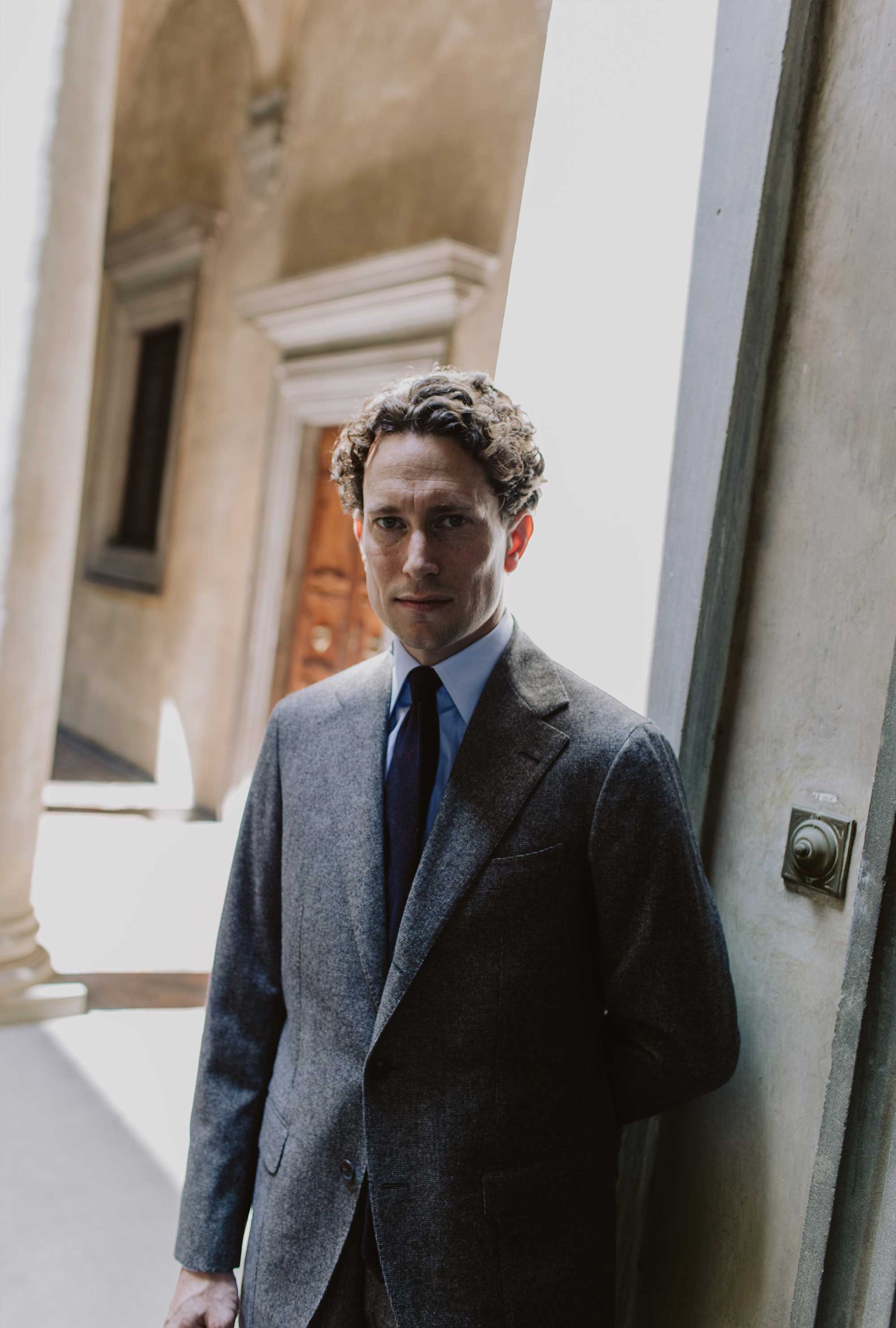 Suit Single Breasted Taupe Nailhead Flannel