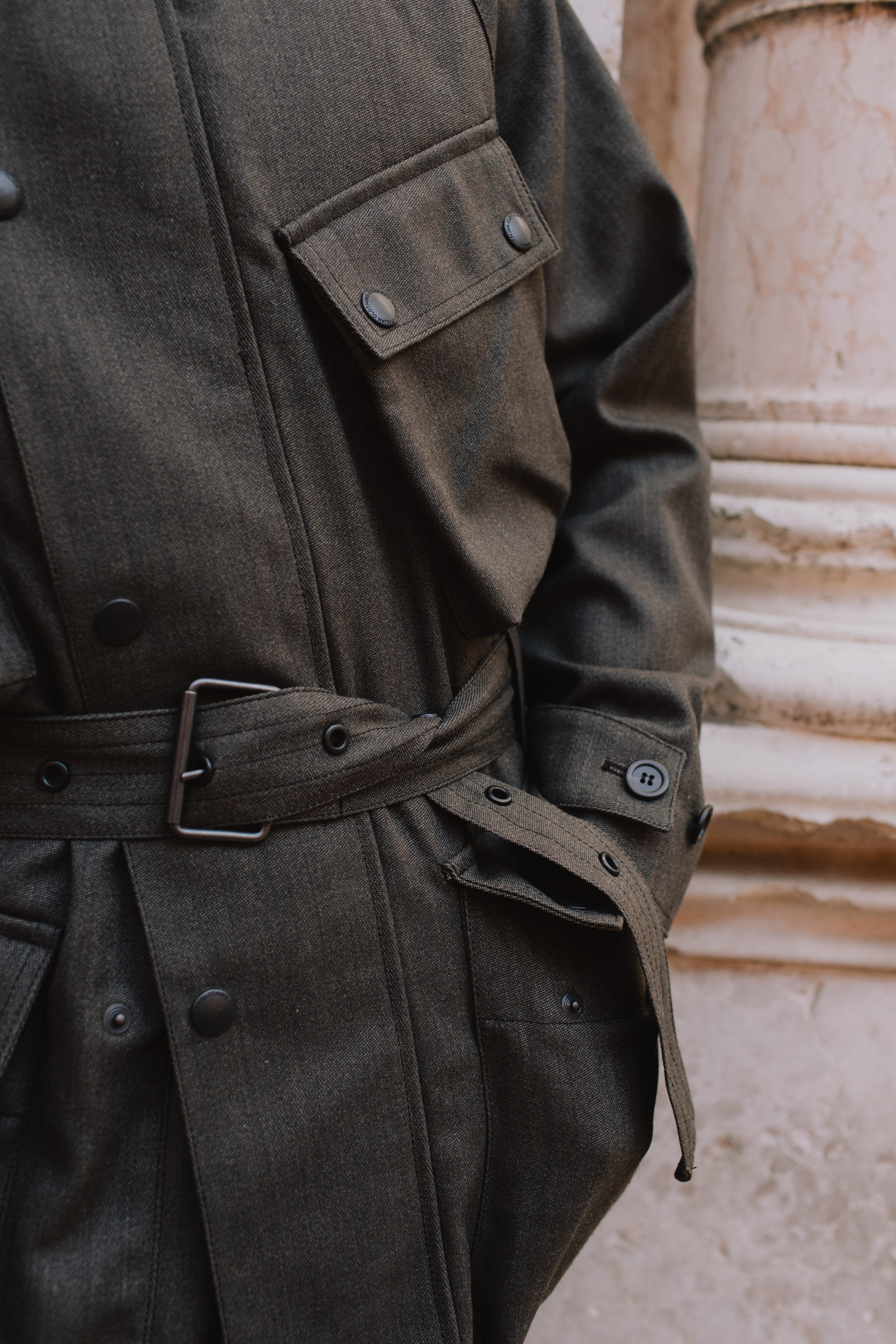 Moto Jacket Oiled Cavalry Twill Taupe