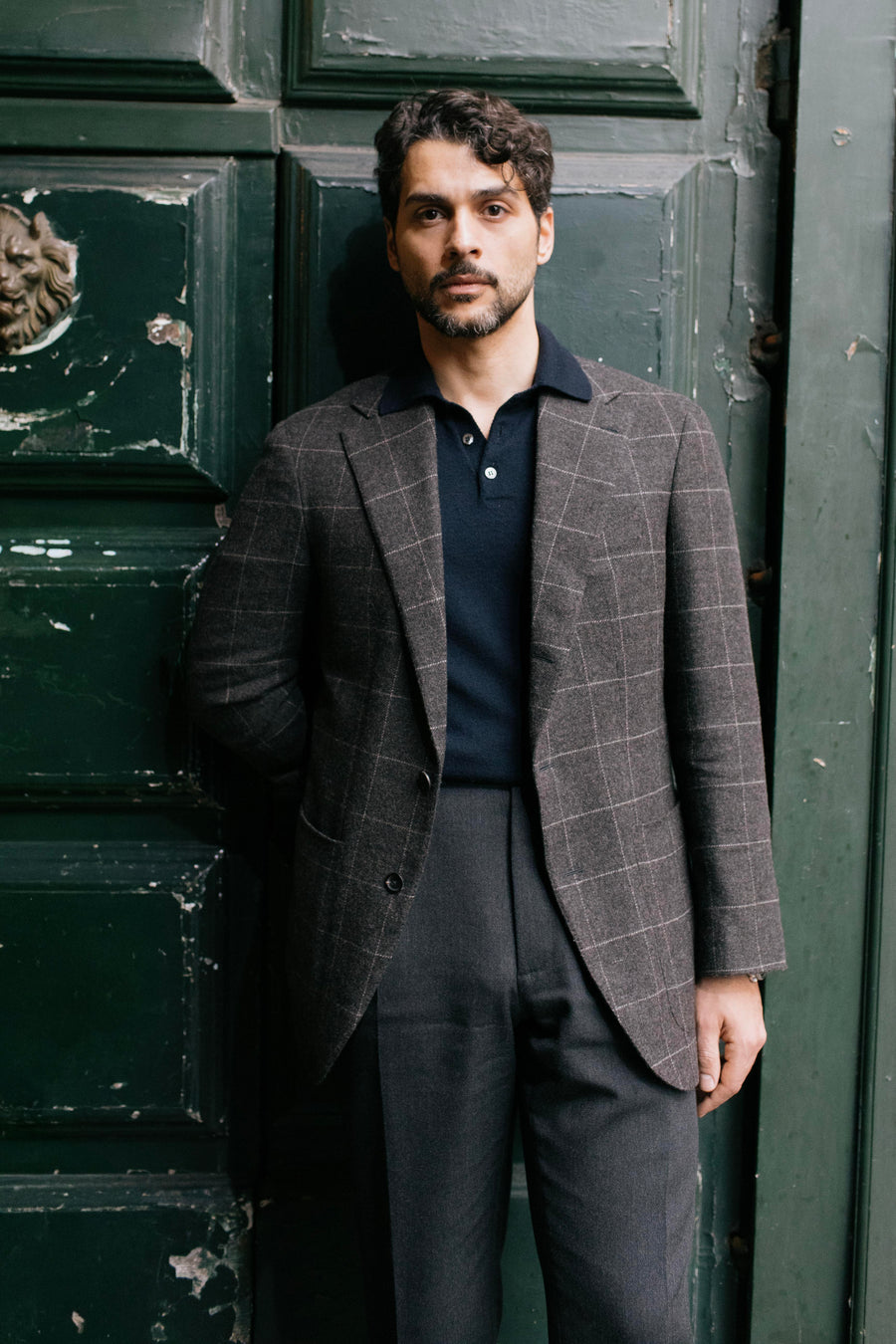 Sport Jacket Camel Dark Taupe Grey Windowpane