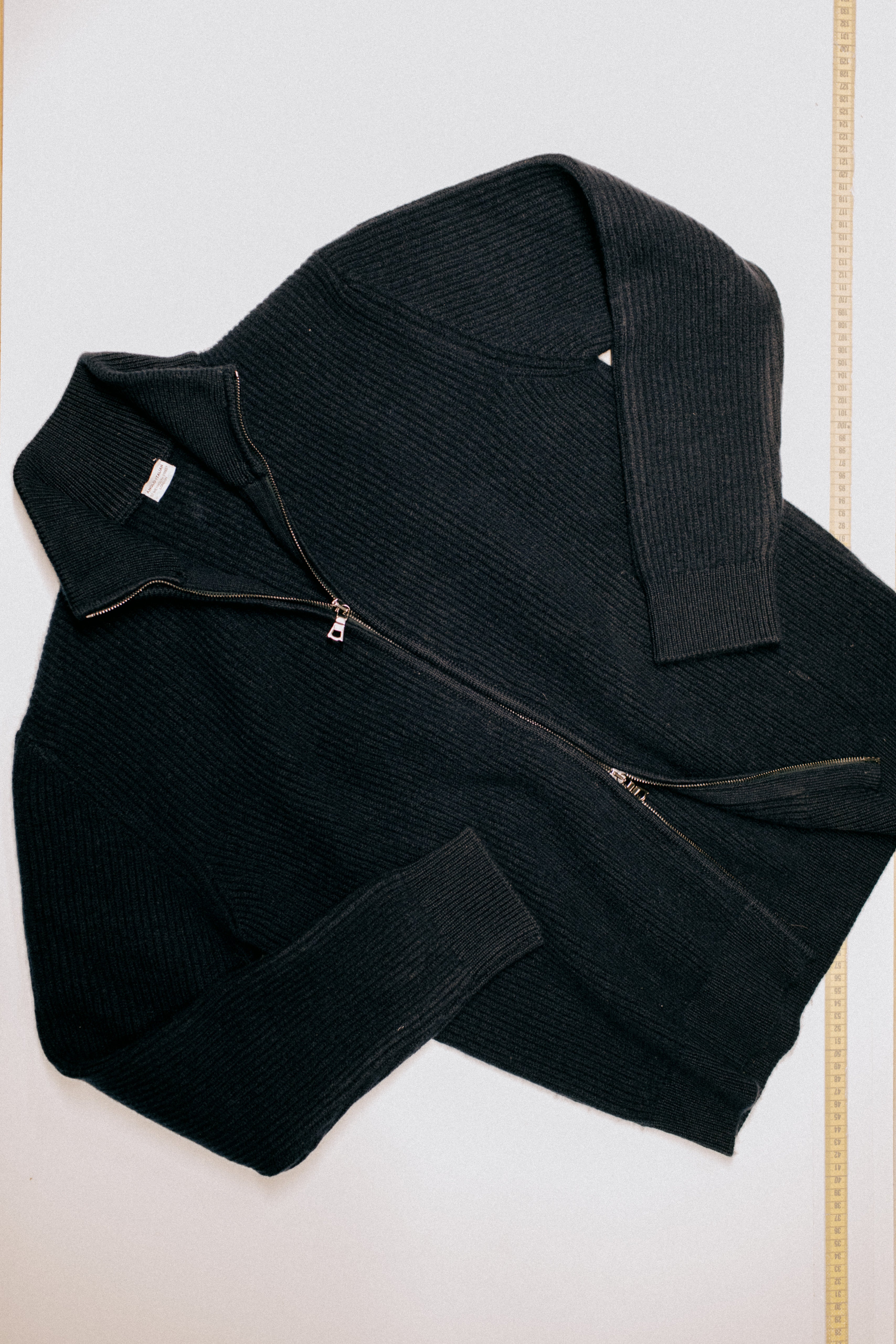 Zip-Through Cardigan Wool Navy