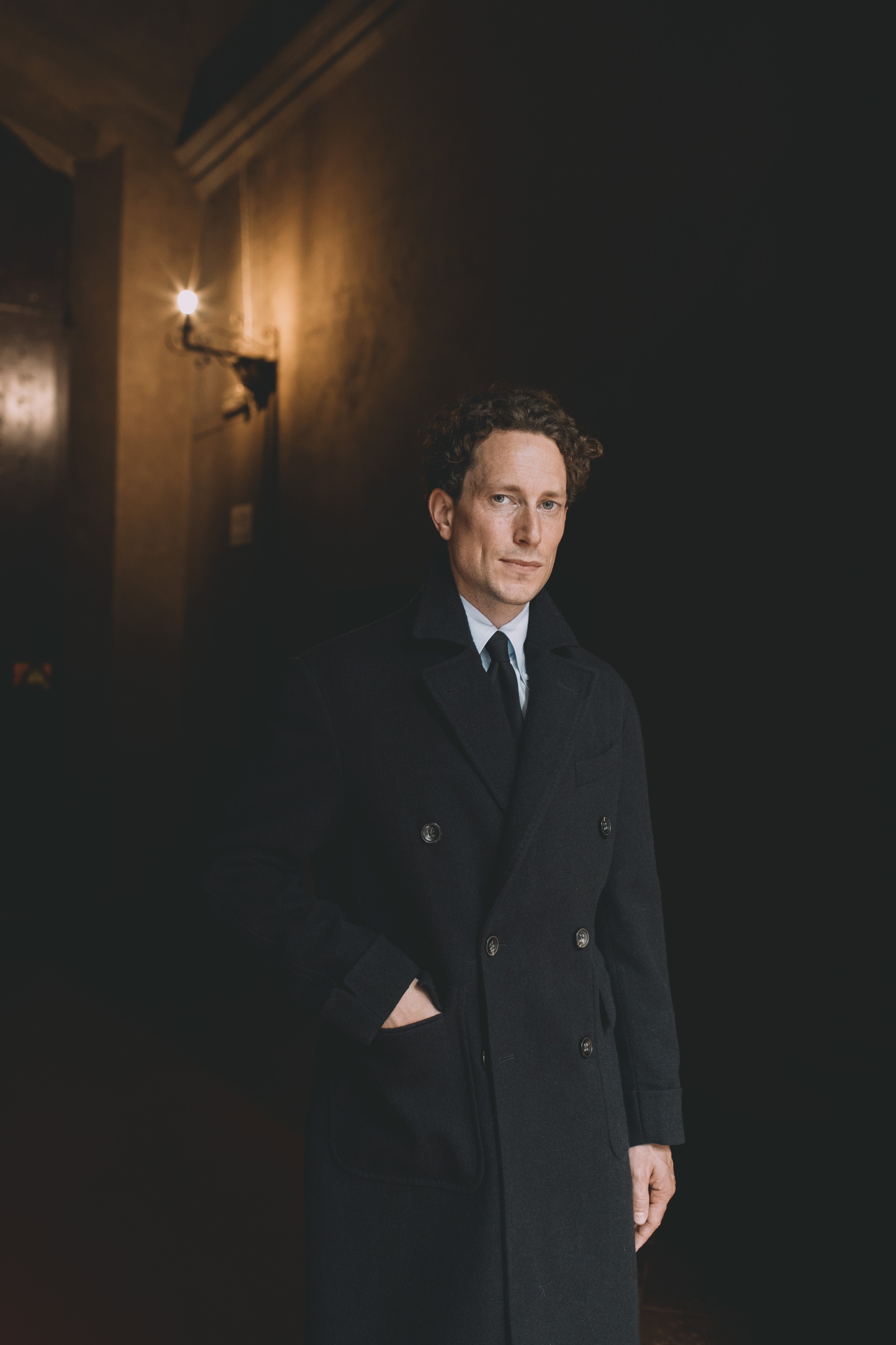 Double Breasted Martingala Coat Navy