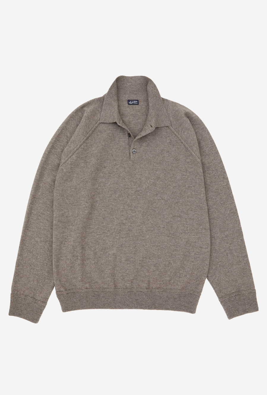 Raglan Sleeve Polo Wool-Cashmere Biscuit