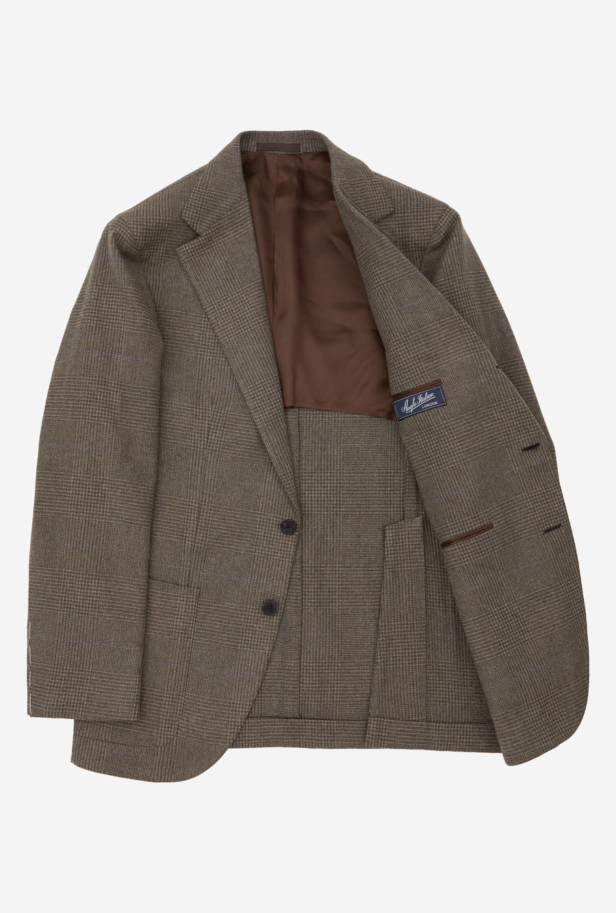 Sport Jacket Wool Olive Glen Plaid Lilac Overcheck