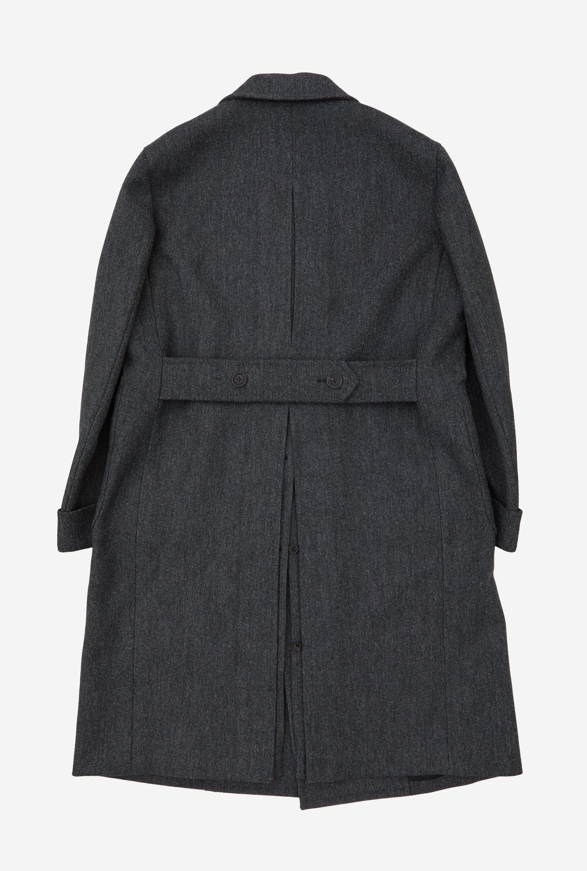 Double Breasted Martingala Coat Charcoal Melange