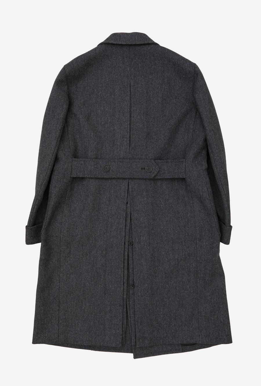 Double Breasted Martingala Coat Charcoal Melange
