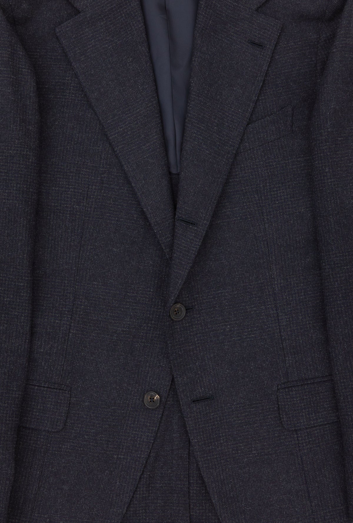 Suit Single Breasted Navy Glen Plaid Flannel