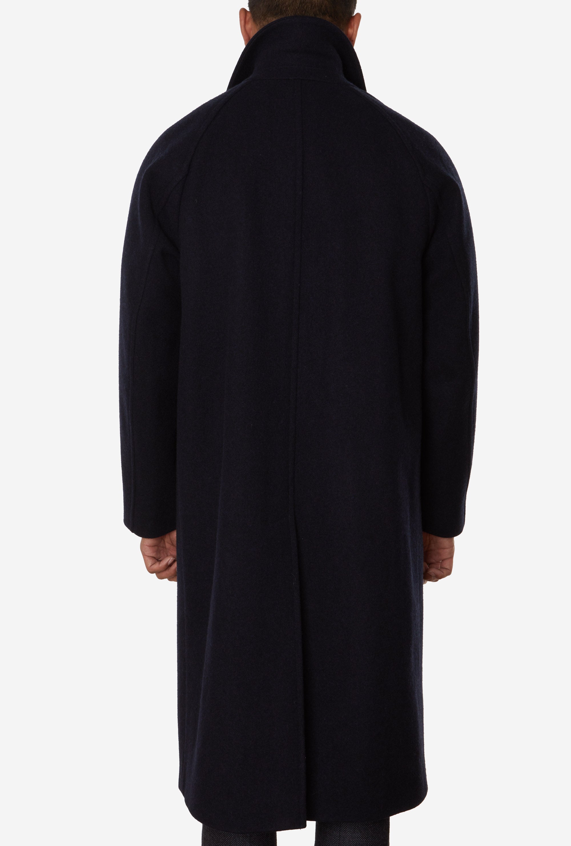 Raglan Sleeve Overcoat Wool Navy