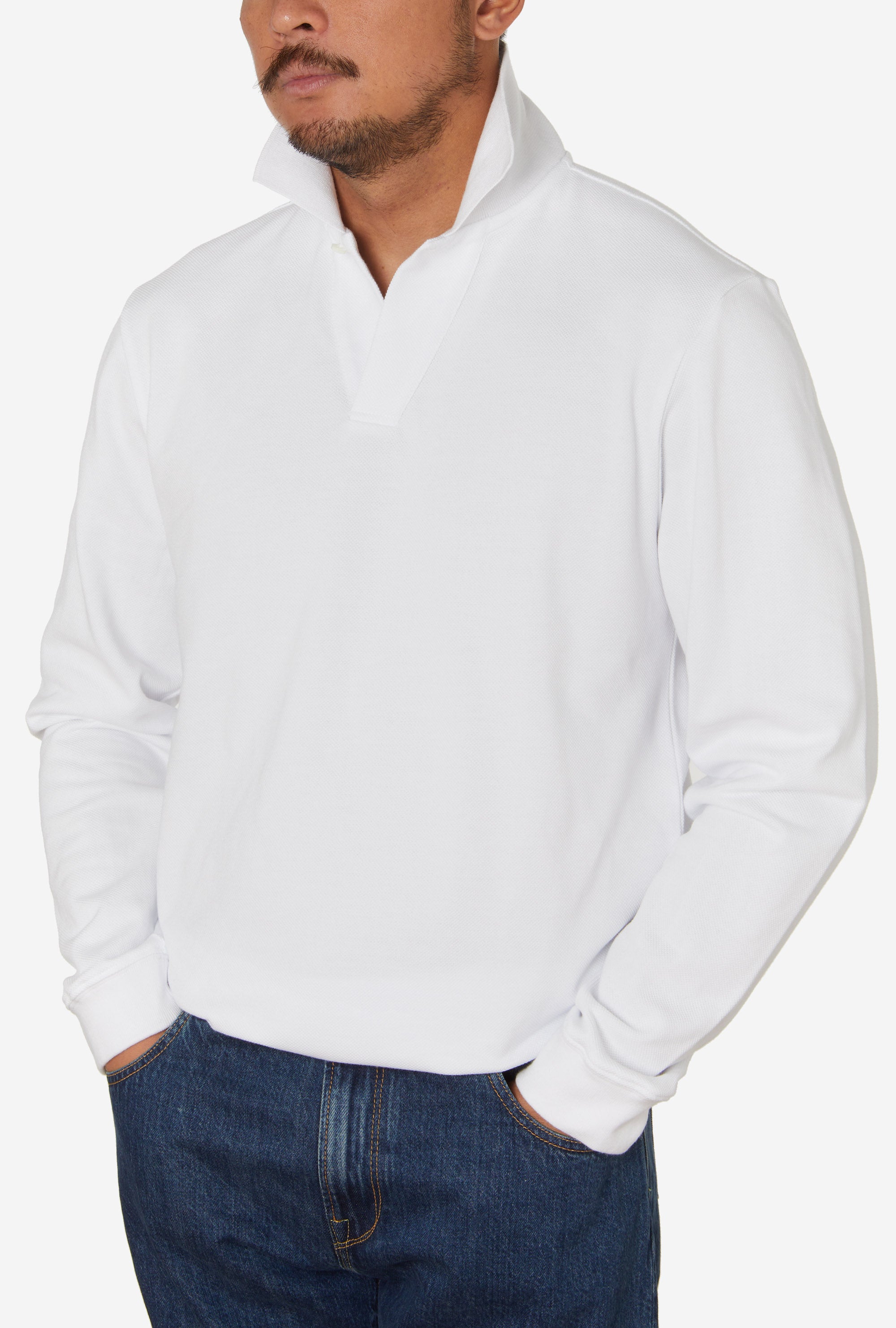 Sports Polo Long Sleeve White