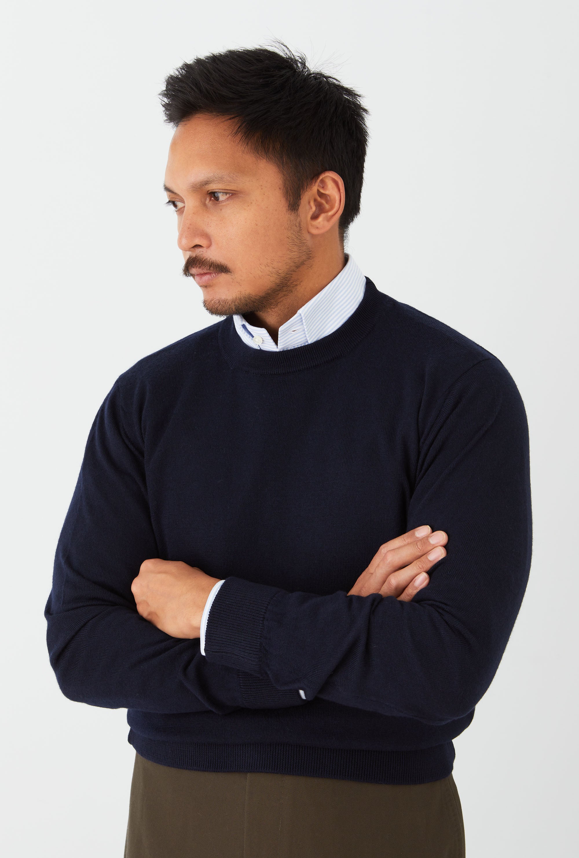 Crewneck Merino Wool Navy