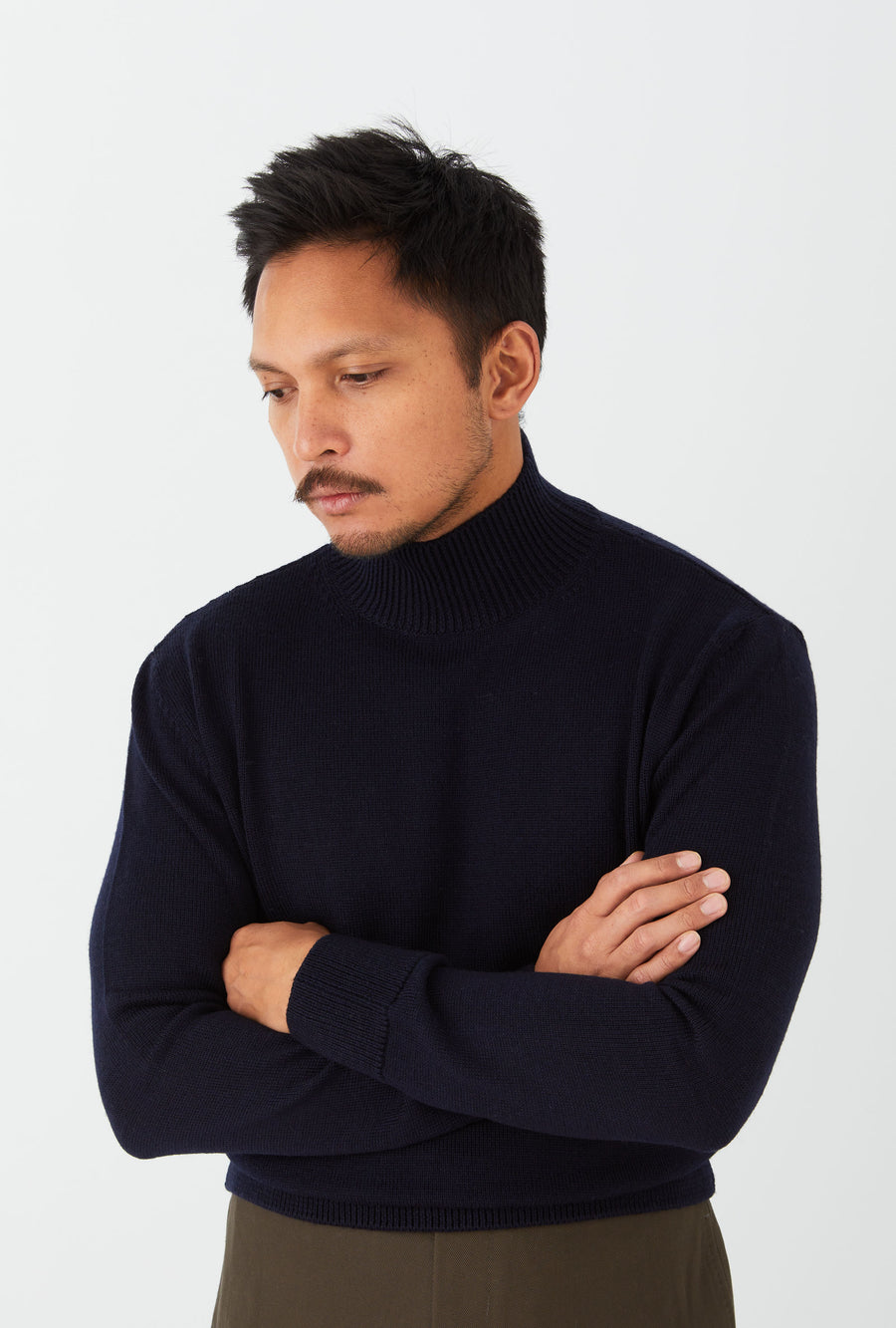 Mockneck Lambswool Navy