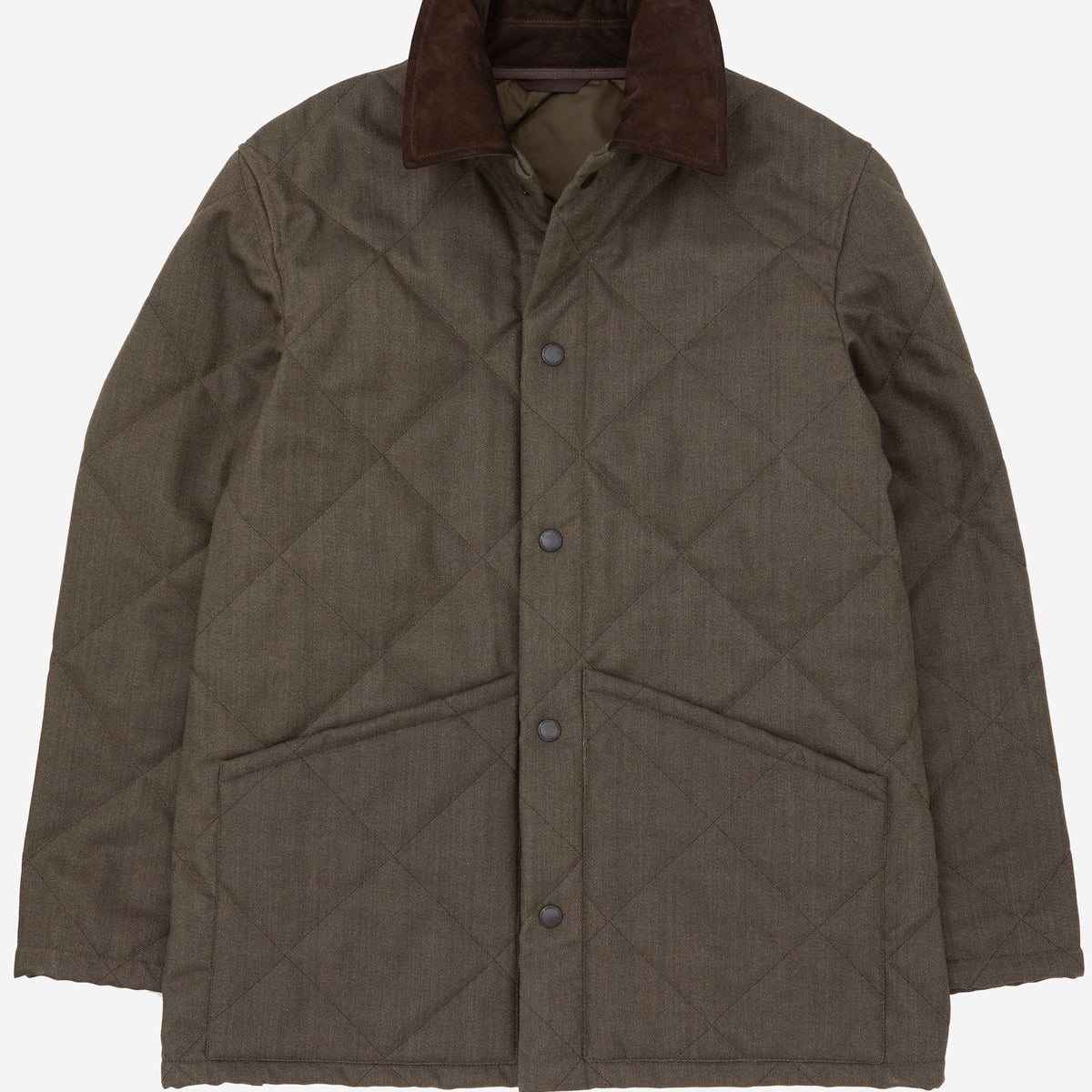 Quilted Jacket Oiled Cavalry Twill Taupe